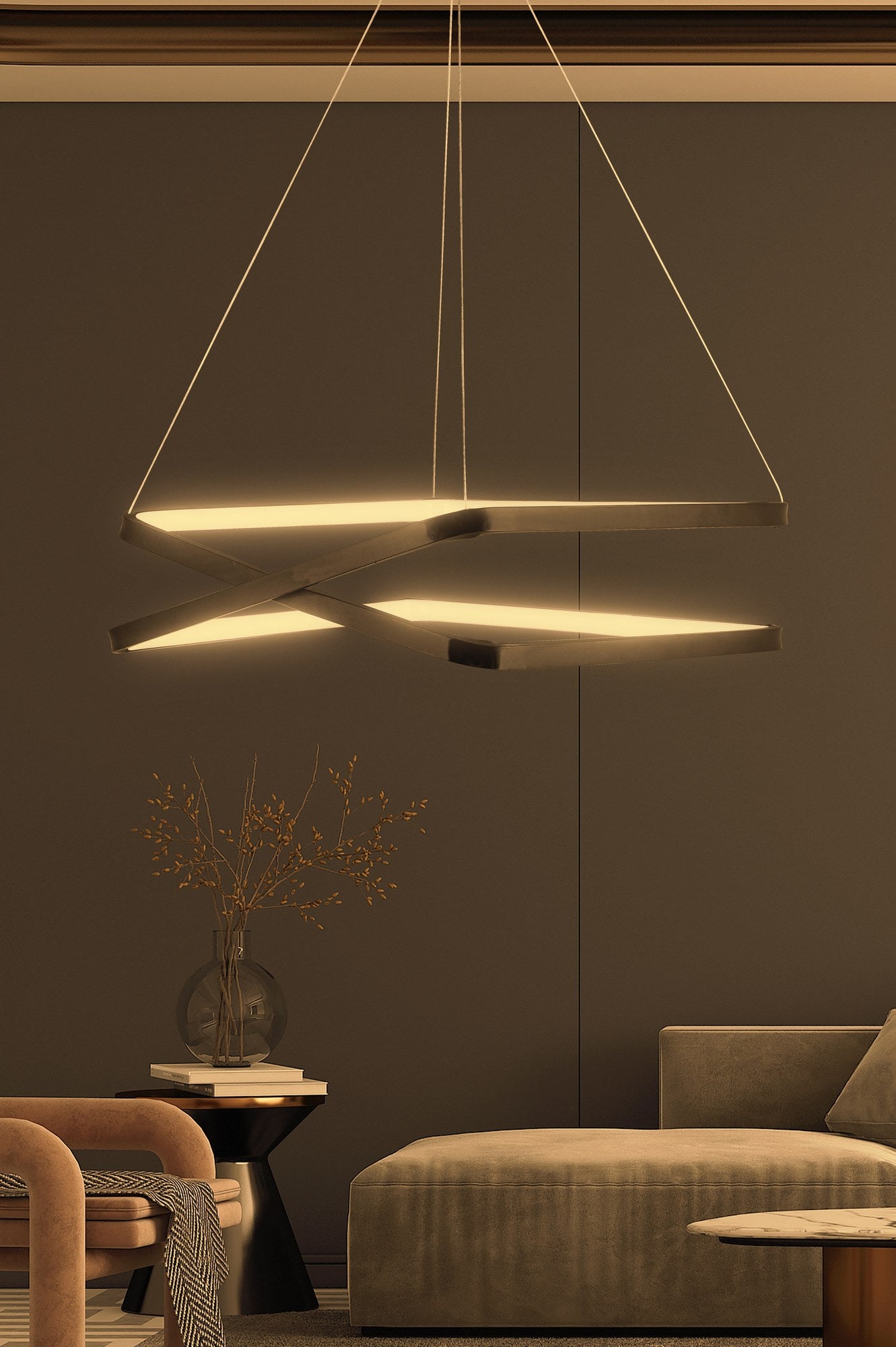 Candeeiro de Teto – 40 x 40 x 12 cm – Preto – Alumínio