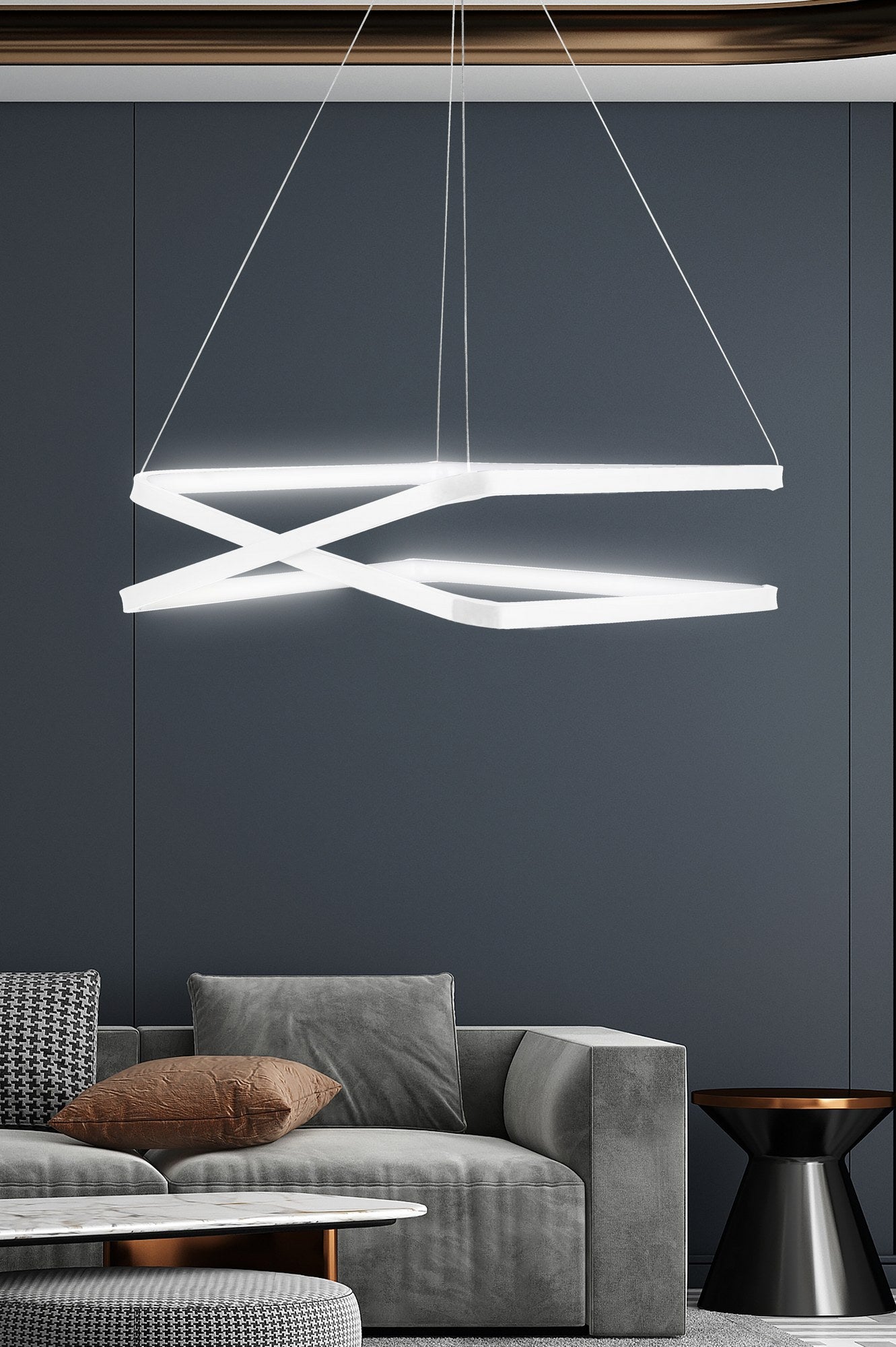 Candeeiro de Teto – 40 x 40 x 12 cm – Branco – Alumínio