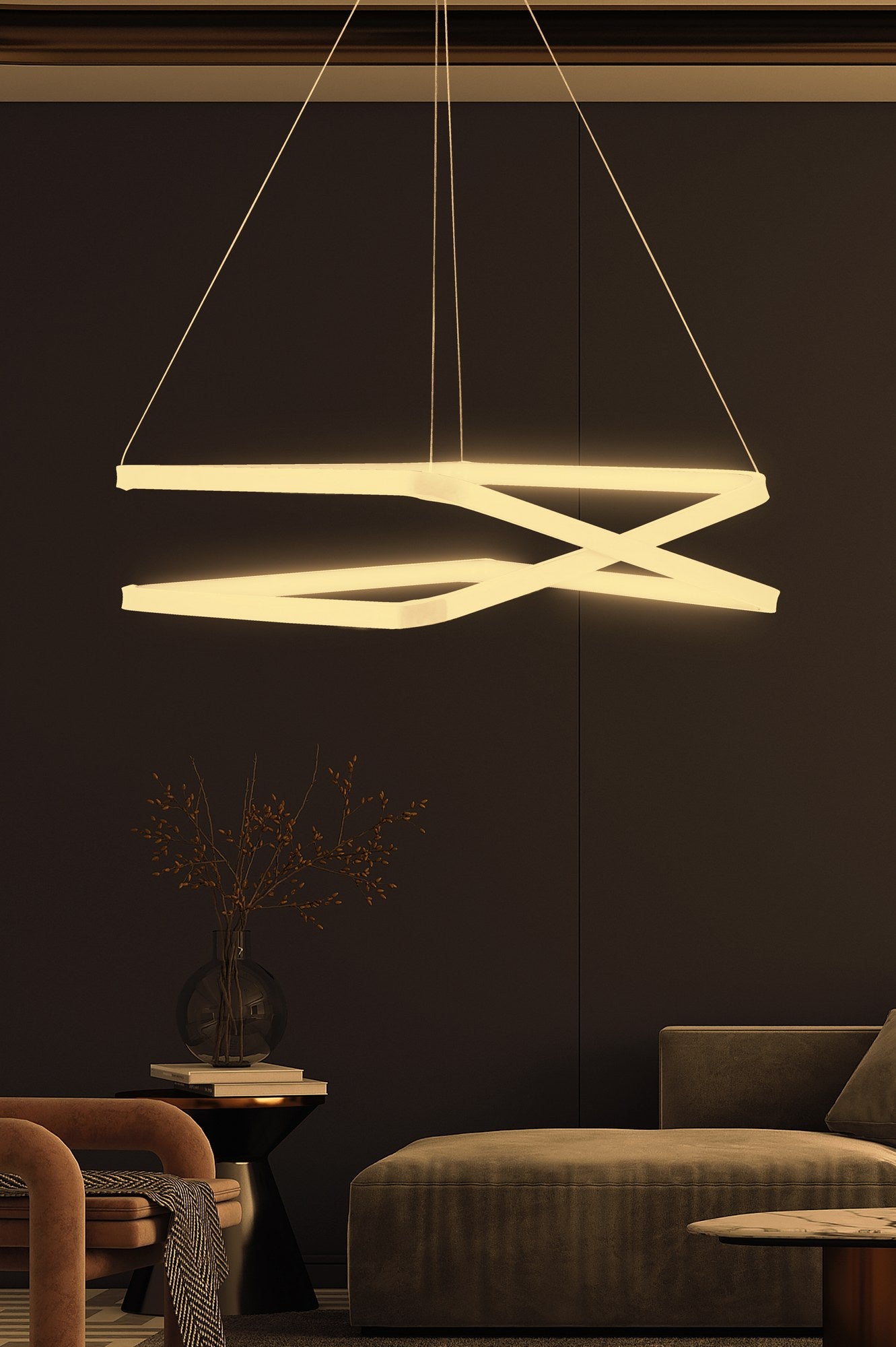 Candeeiro de Teto – 40 x 40 x 12 cm – Branco – Alumínio