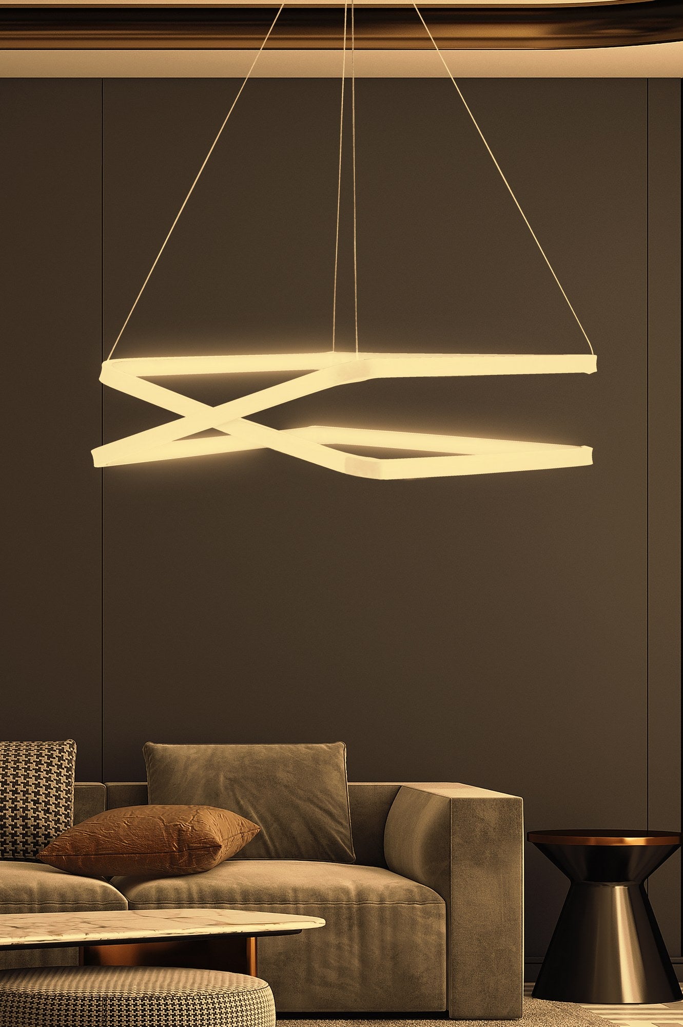 Candeeiro de Teto – 40 x 40 x 12 cm – Branco – Alumínio