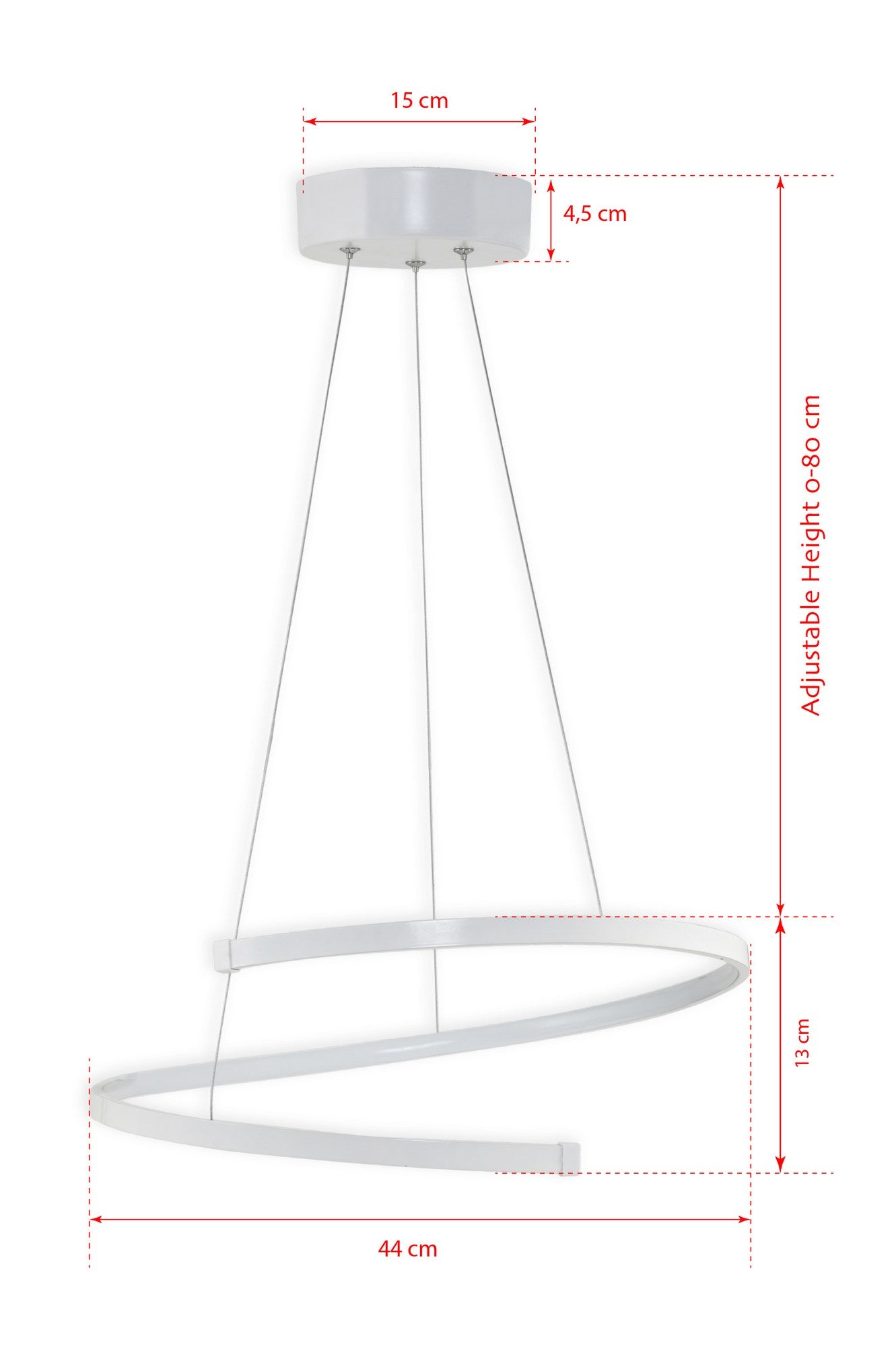 Candeeiro de Teto – 44 x 44 x 13 cm – Branco – Alumínio