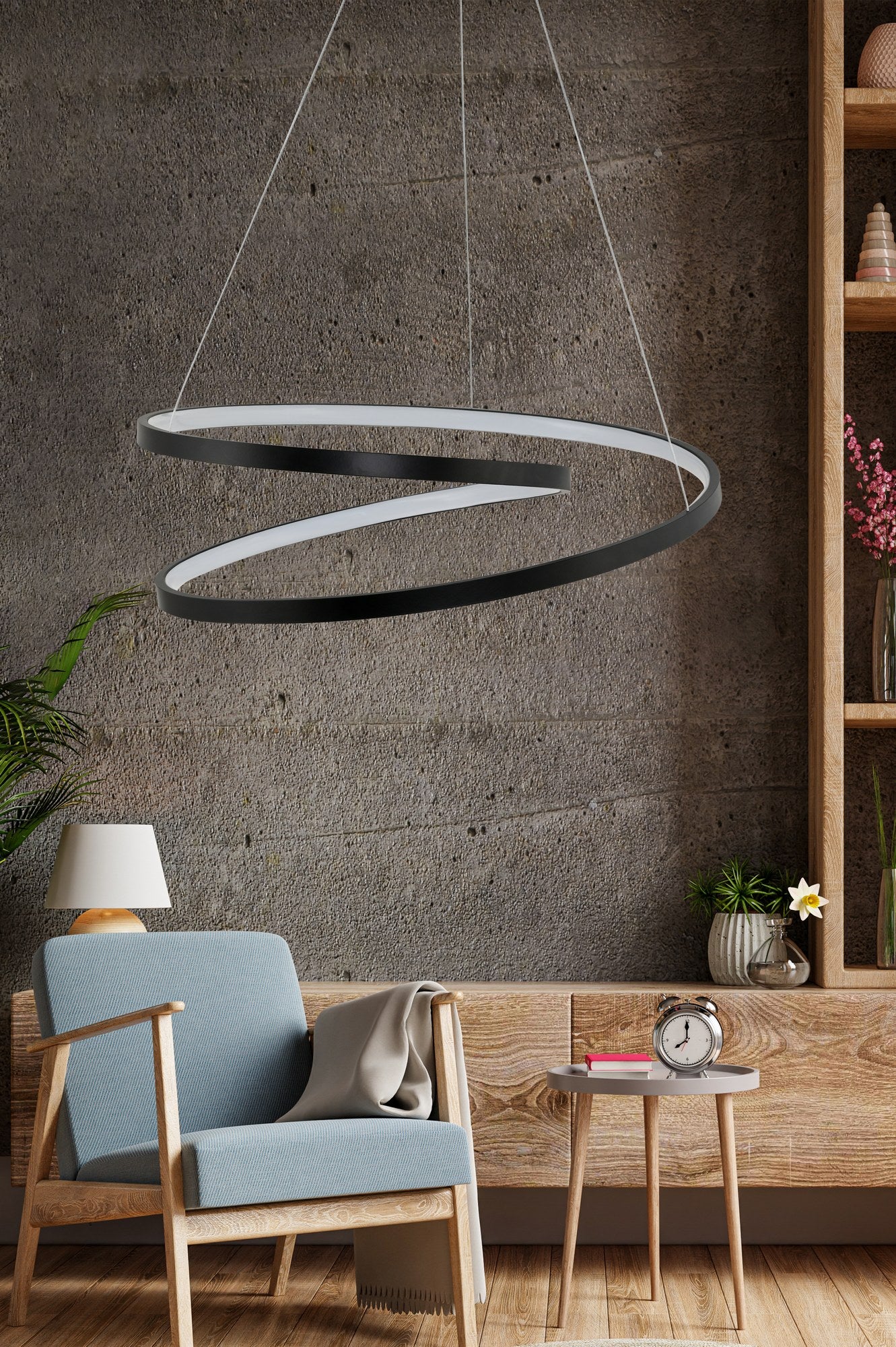 Candeeiro de Teto – 0-80 cm – Preto – Alumínio