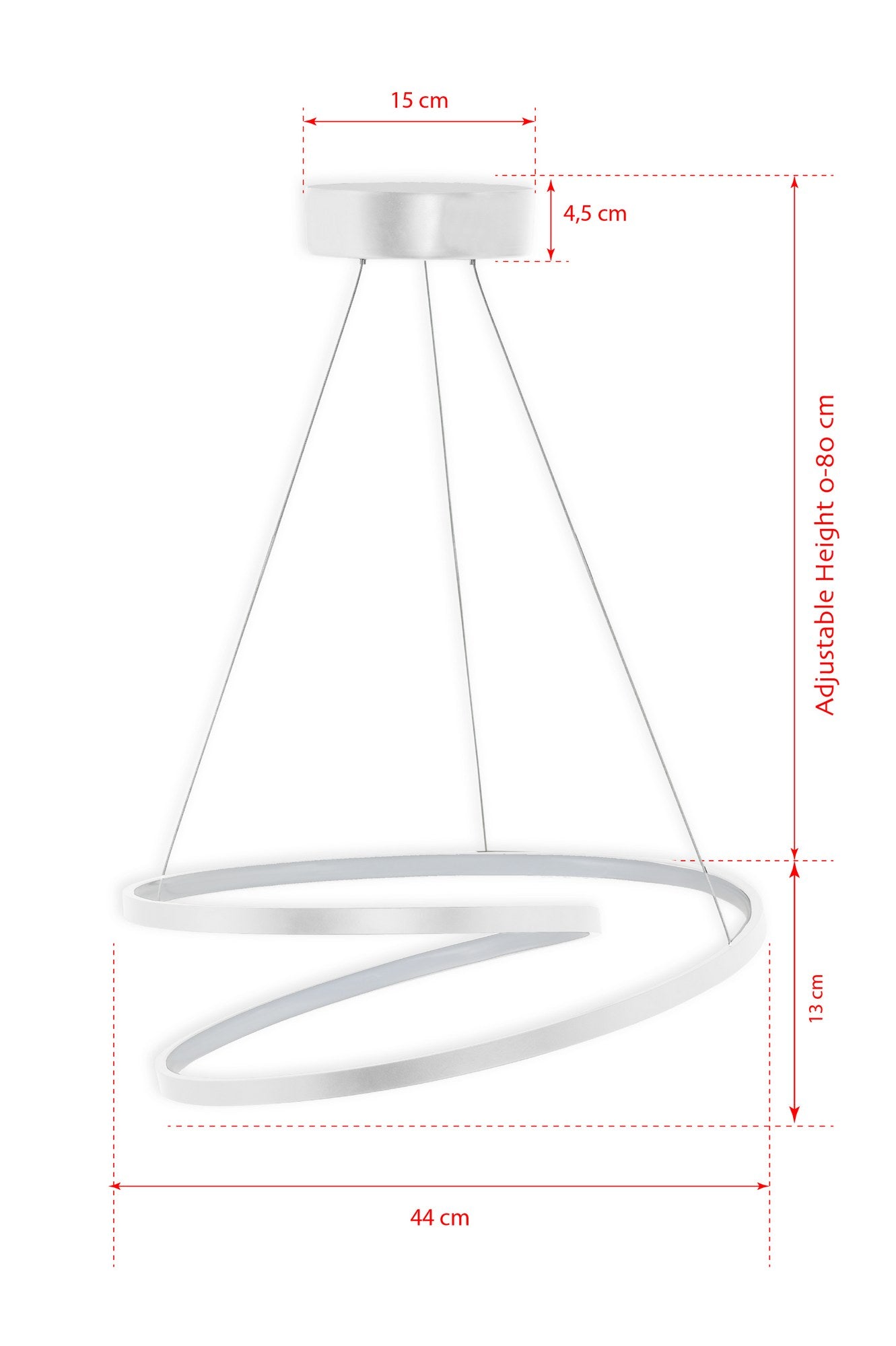Candeeiro de Teto – 44 x 44 x 13 cm – Branco – Alumínio