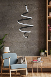 Candeeiro de Teto – Ajustável 0-80 cm – Preto – Alumínio