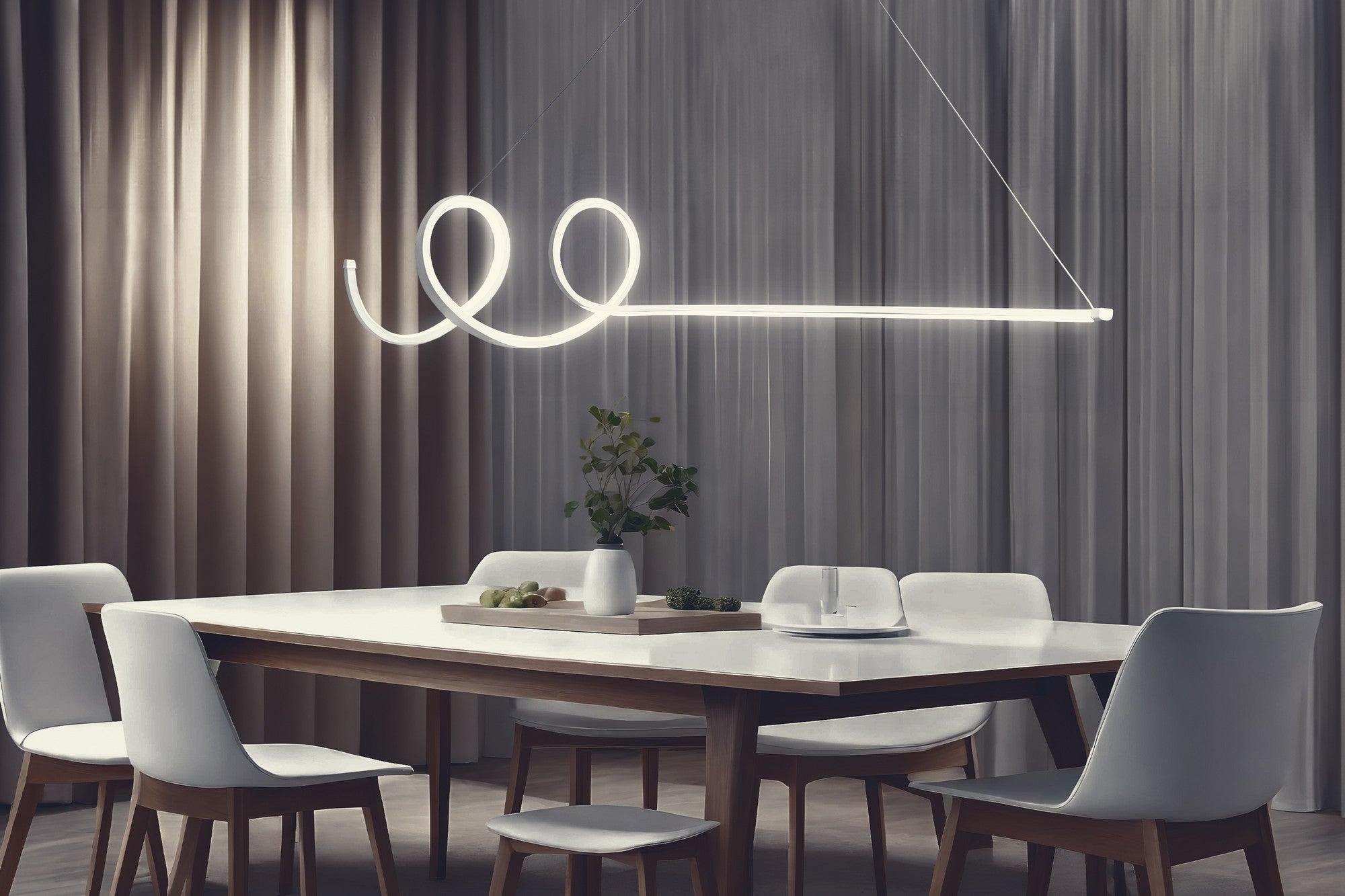 Candeeiro de Teto – 120 x 20 x 20 cm – Branco – Alumínio