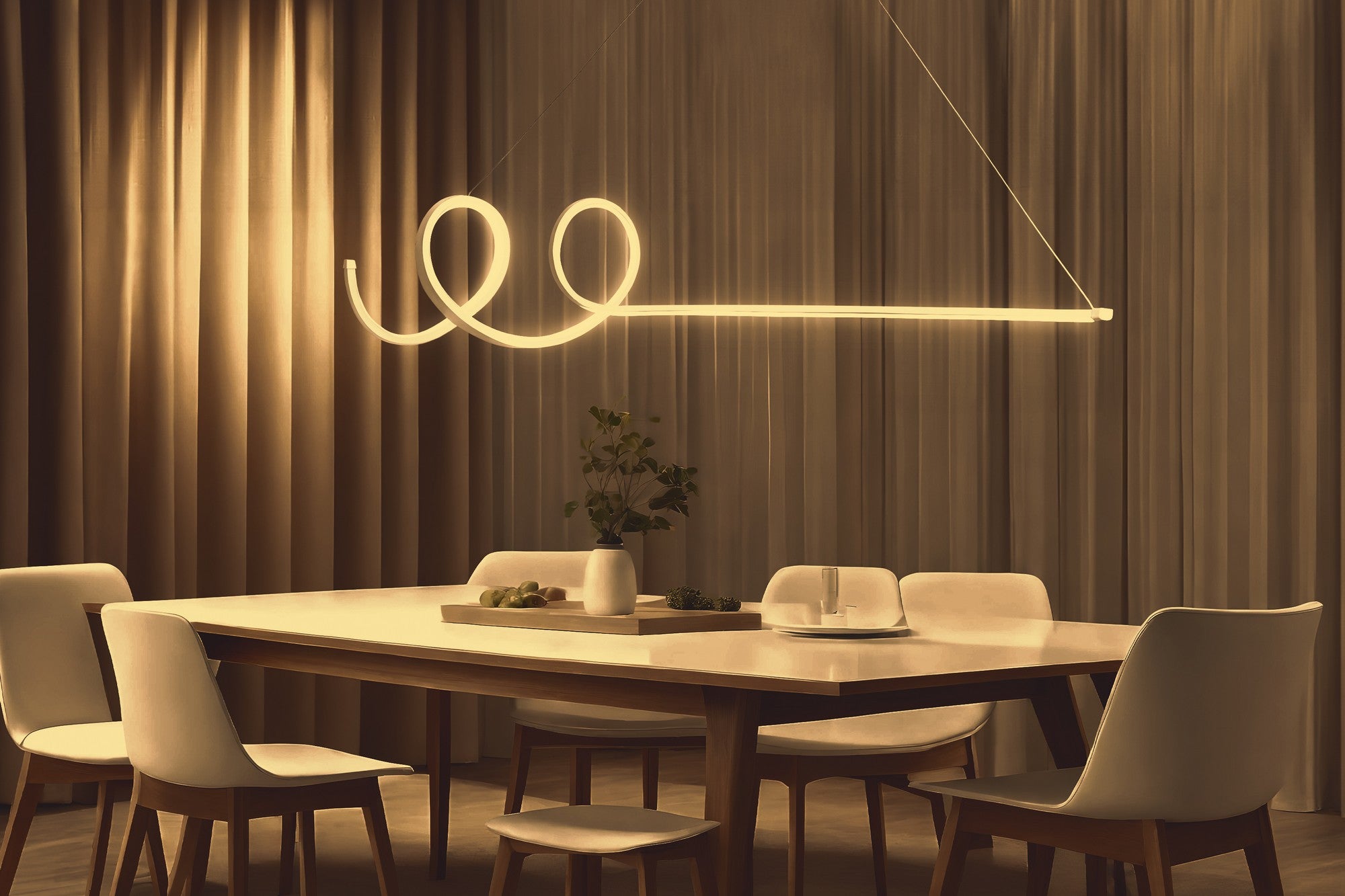 Candeeiro de Teto – 120 x 20 x 20 cm – Branco – Alumínio