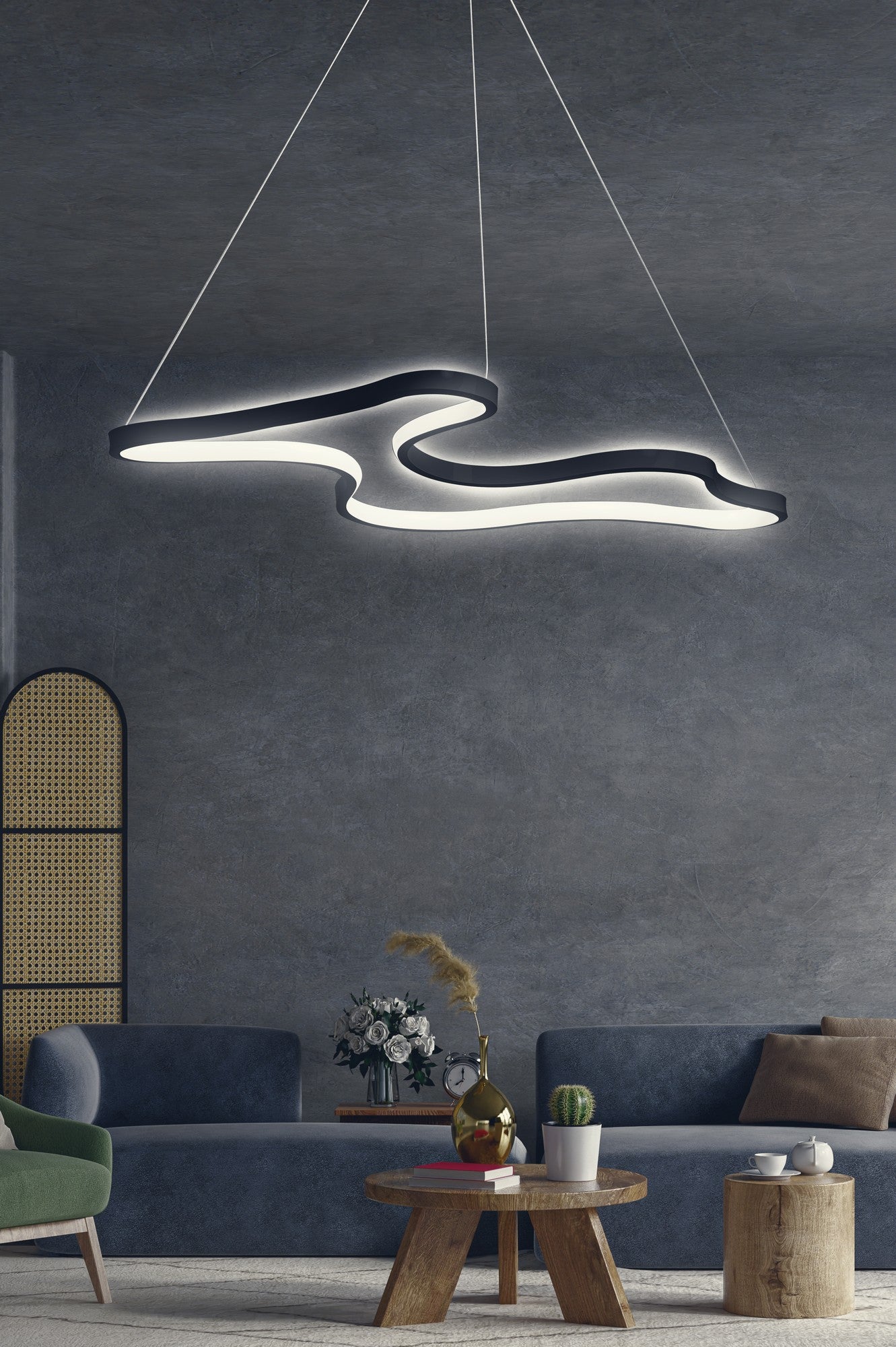 Candeeiro de Teto - Ajustável de 0-80 cm - Preto - Alumínio