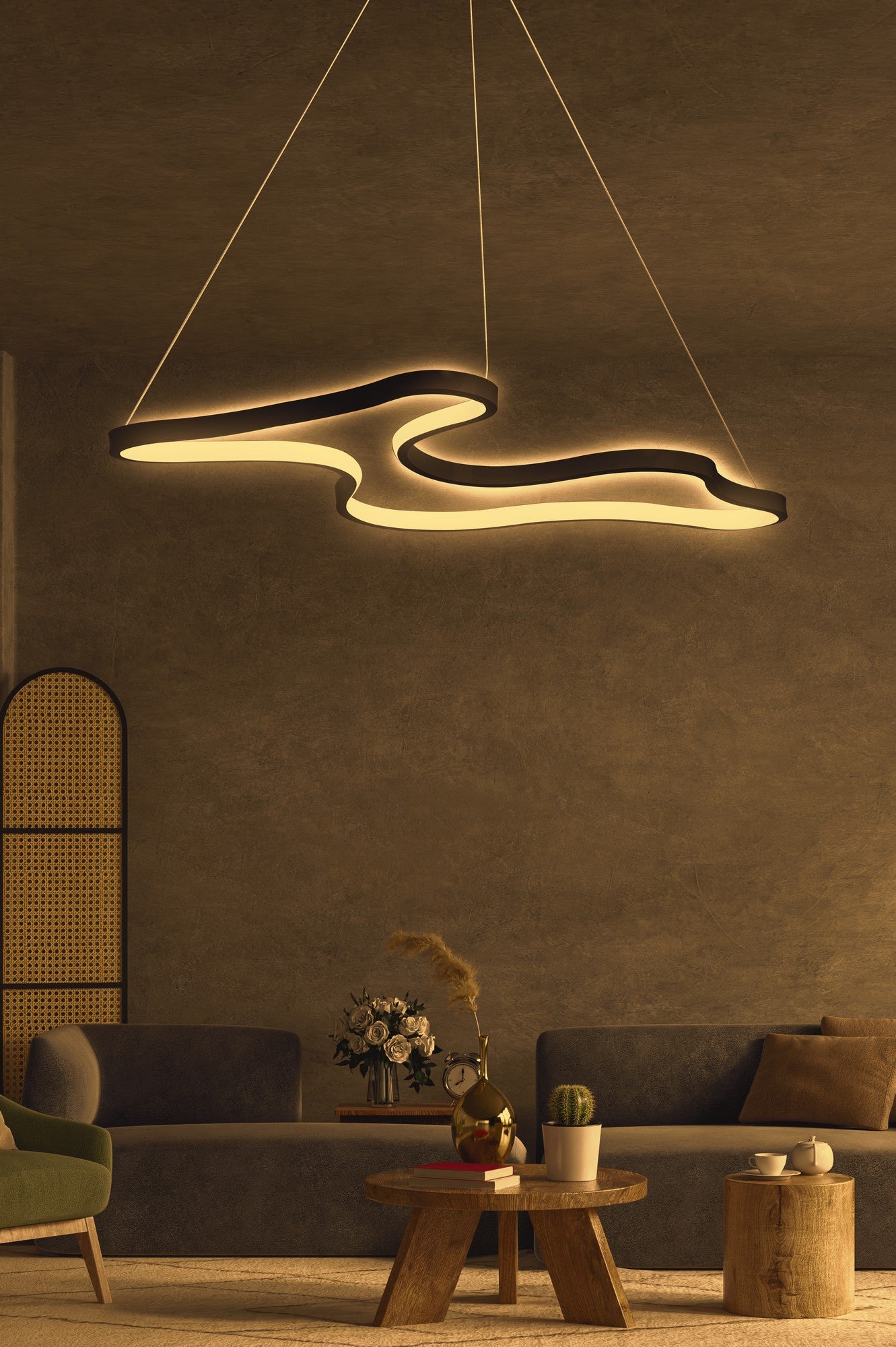 Candeeiro de Teto – 102 x 10 x 10 cm – Preto – Alumínio