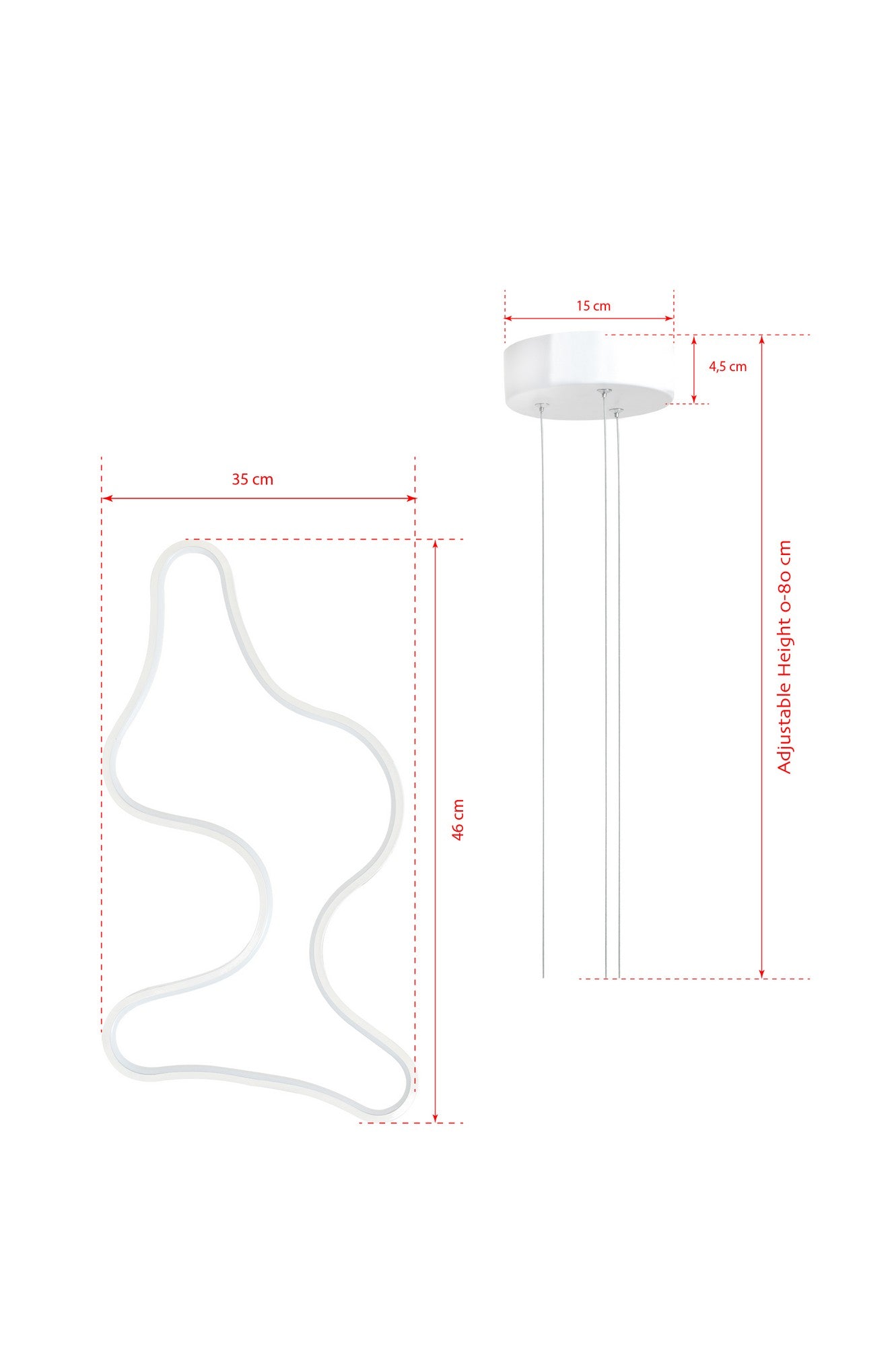 Candeeiro de Teto – 35 x 46 x 2 cm – Branco – Alumínio