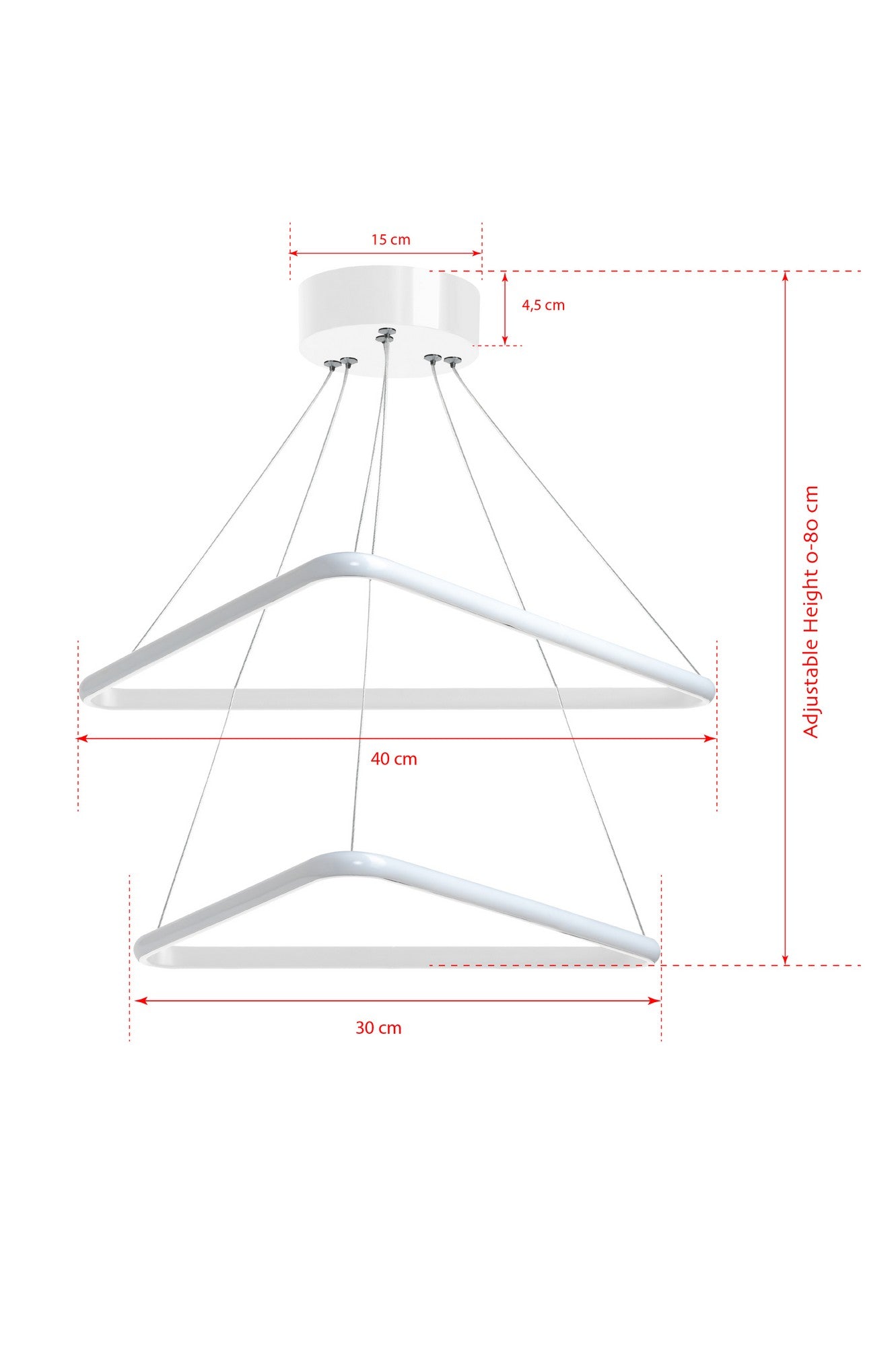 Candeeiro de Teto – 30 x 30 x 30 cm / 40 x 40 x 40 cm – Branco – Alumínio