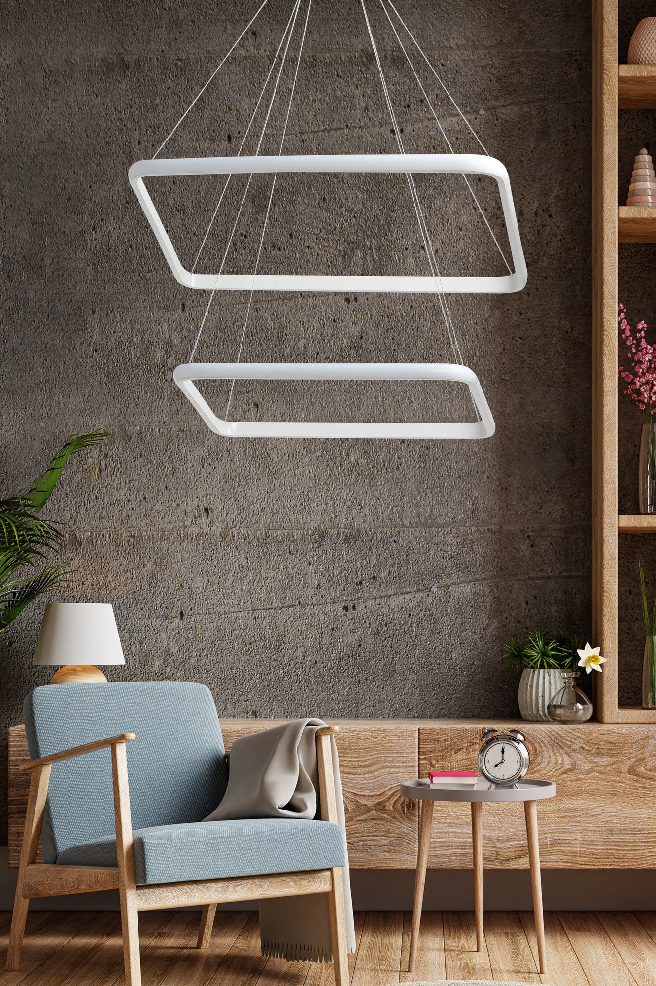 Candeeiro de Teto – 0-80 cm – Branco – Alumínio