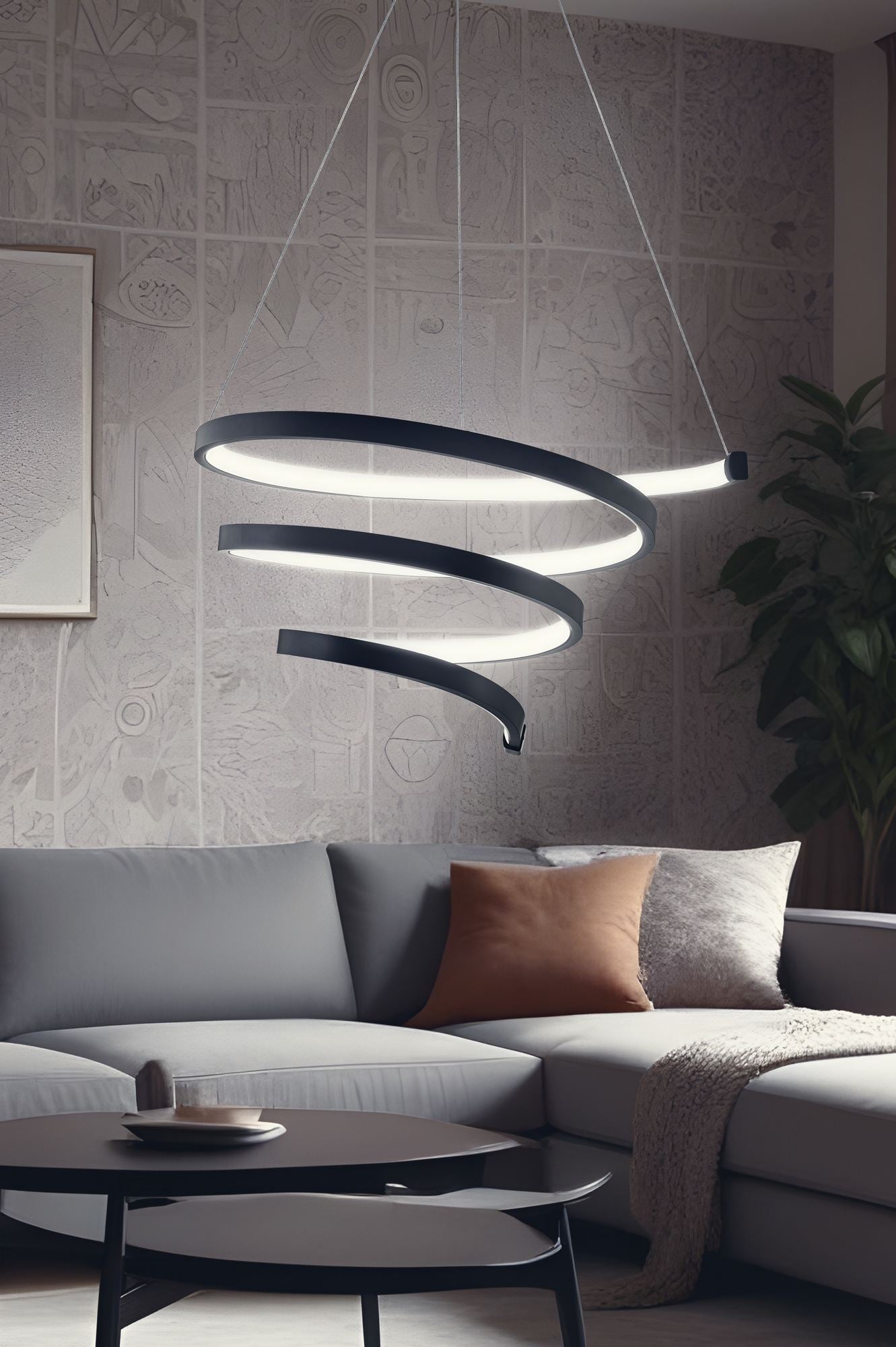 Candeeiro de Teto – 45 x 45 x 30 cm – Preto – Alumínio