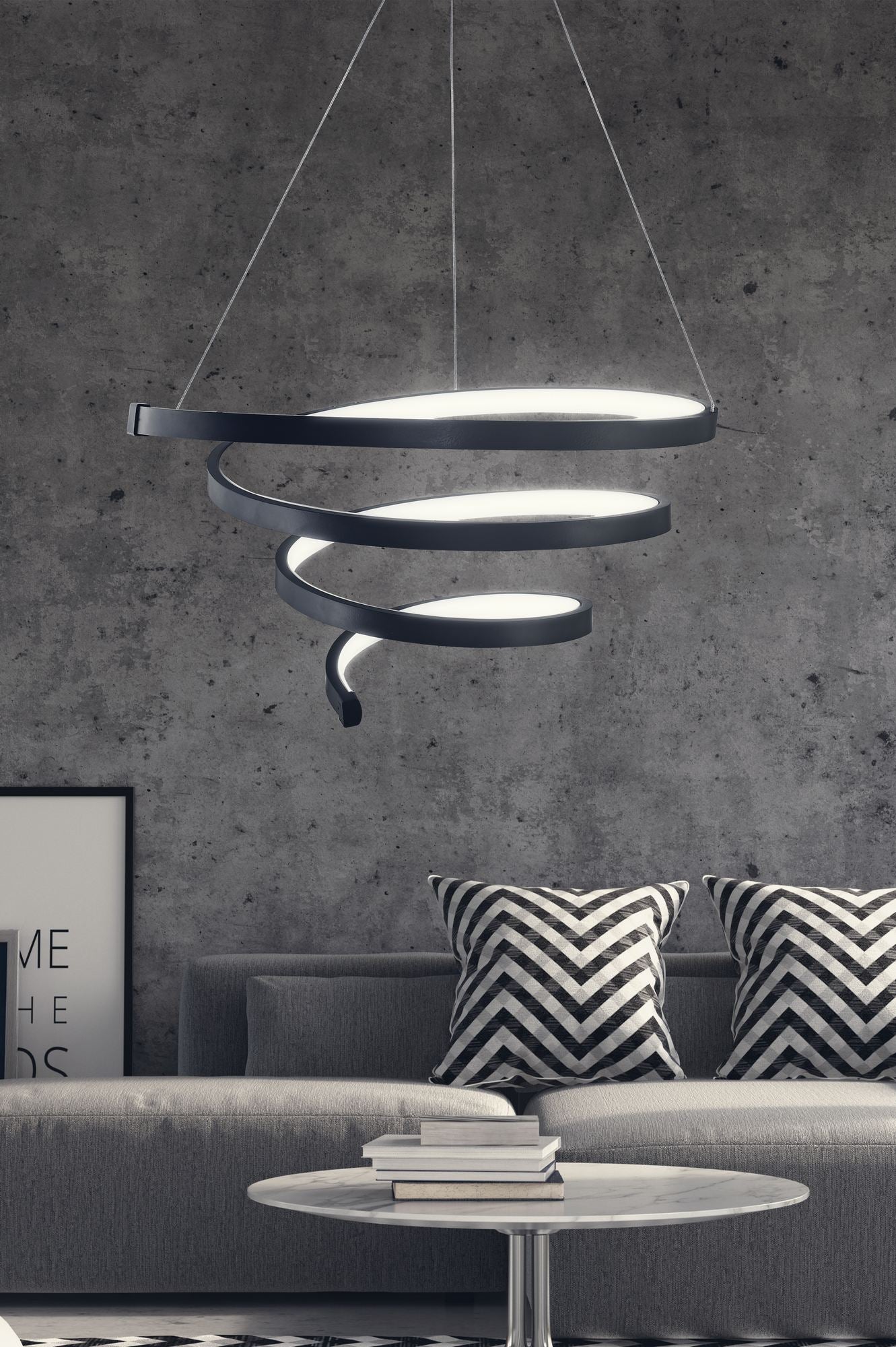 Candeeiro de Teto – 45 x 45 x 30 cm – Preto – Alumínio