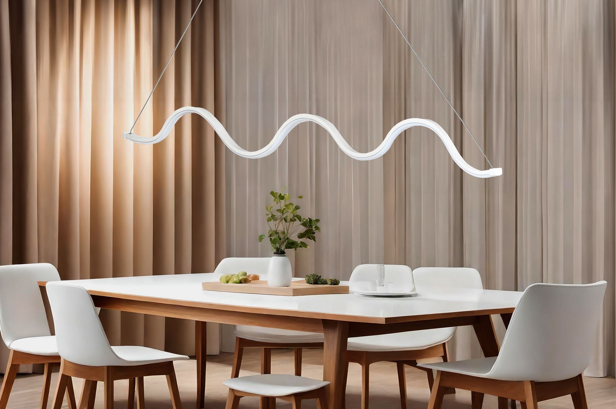 Candeeiro de Teto – 100 x 2 x 6 cm – Branco – Alumínio