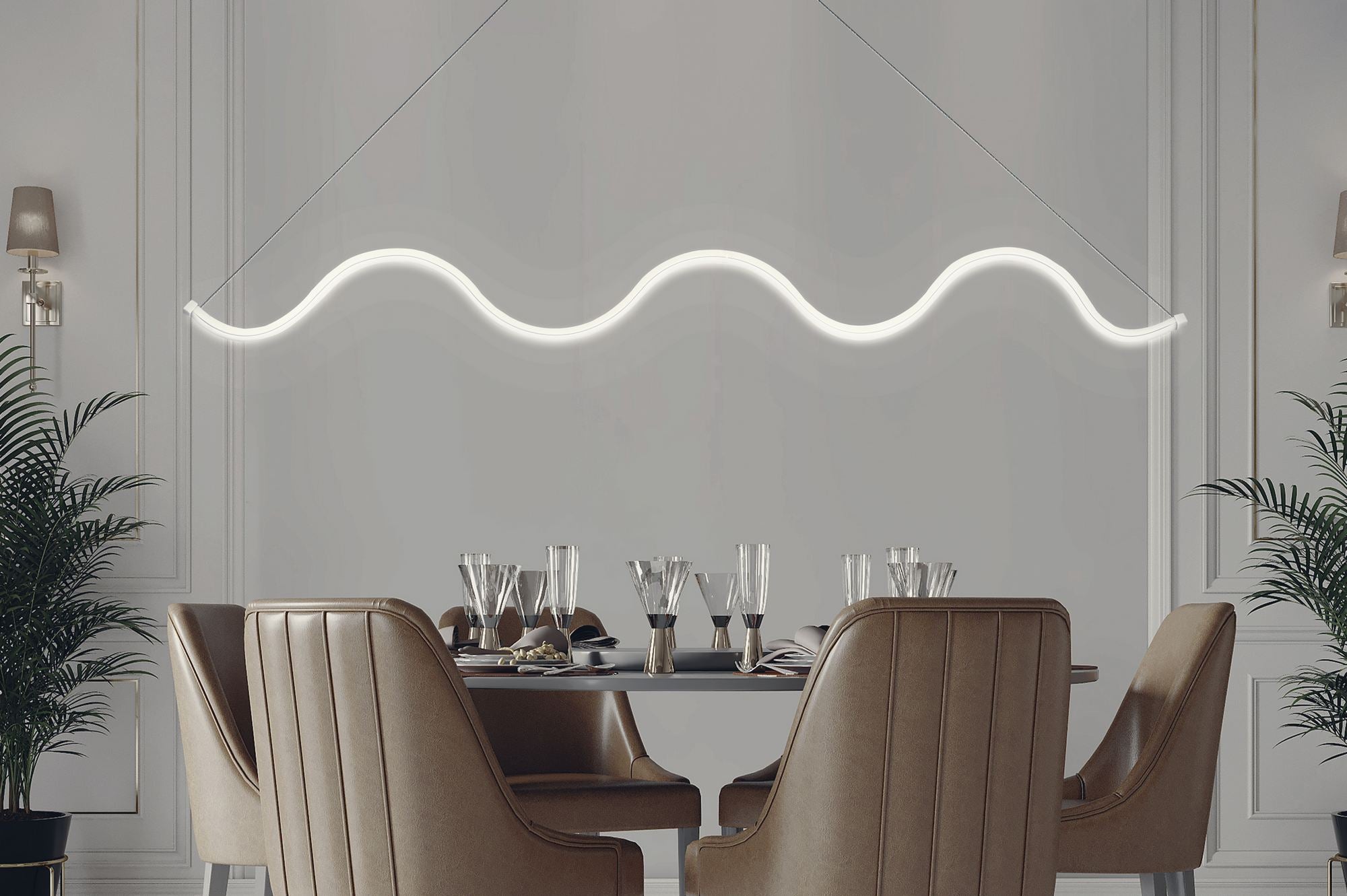 Candeeiro de Teto – 100 x 2 x 6 cm – Branco – Alumínio