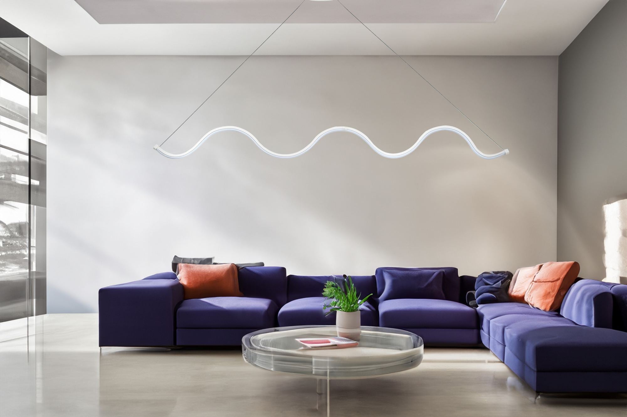 Candeeiro de Teto – 100 x 2 x 6 cm – Branco – Alumínio