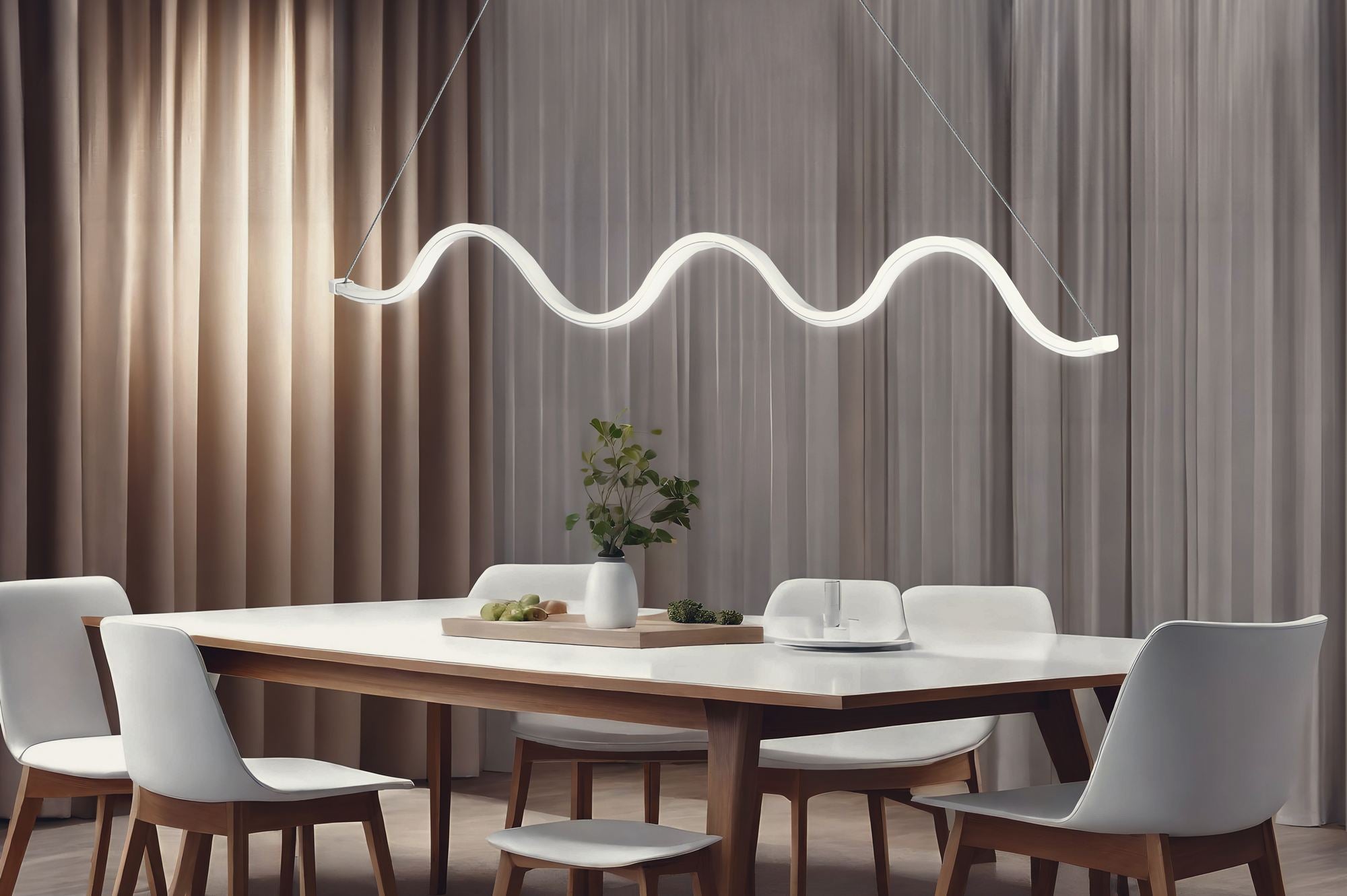 Candeeiro de Teto – 100 x 2 x 6 cm – Branco – Alumínio