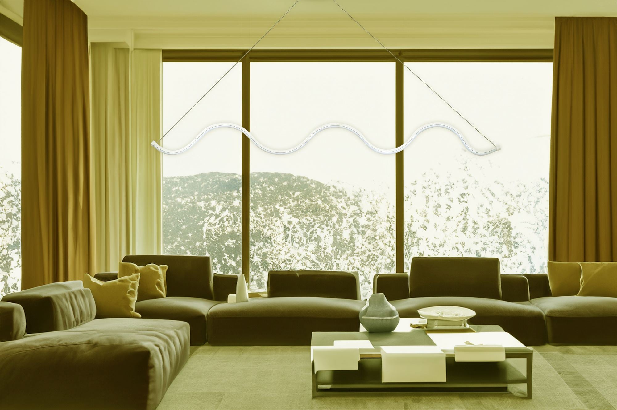 Candeeiro de Teto – 100 x 2 x 6 cm – Branco – Alumínio