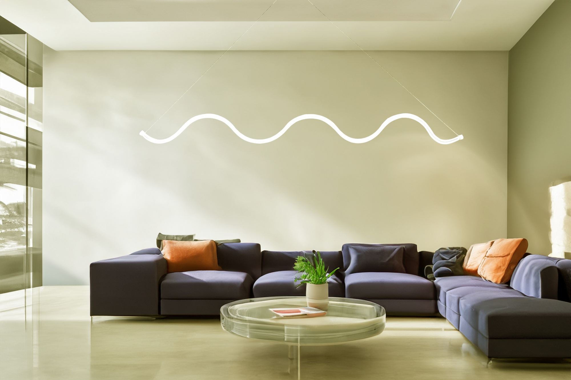 Candeeiro de Teto – 100 x 2 x 6 cm – Branco – Alumínio