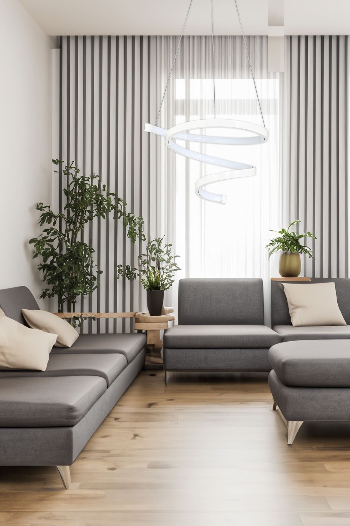 Candeeiro de Teto - 30 x 30 x 20 cm - Branco - Alumínio