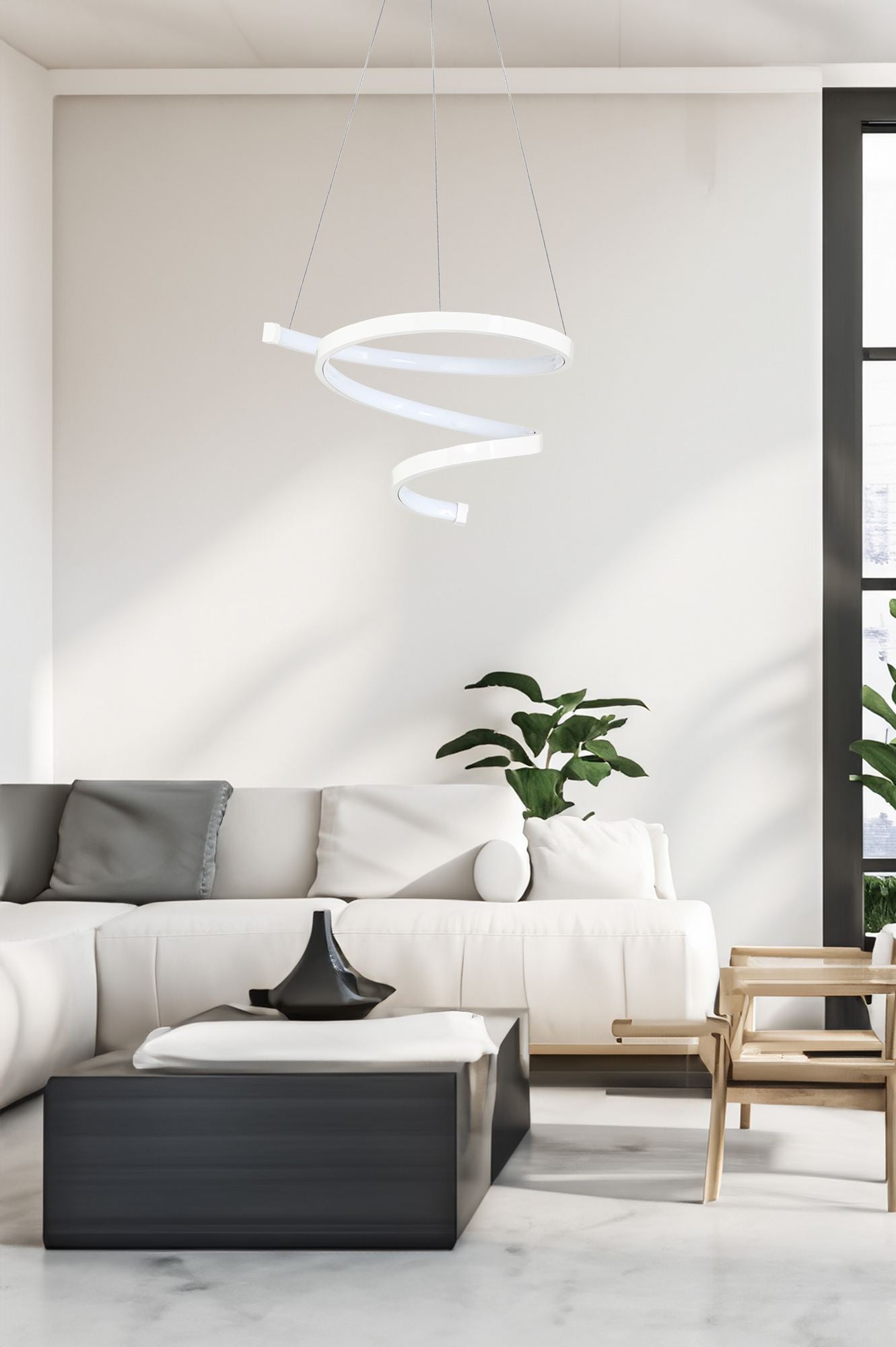 Candeeiro de Teto - 30 x 30 x 20 cm - Branco - Alumínio