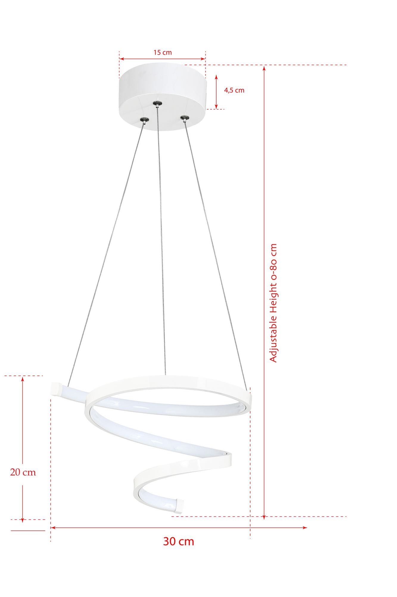 Candeeiro de Teto – 30 x 30 x 20 cm – Branco – Alumínio