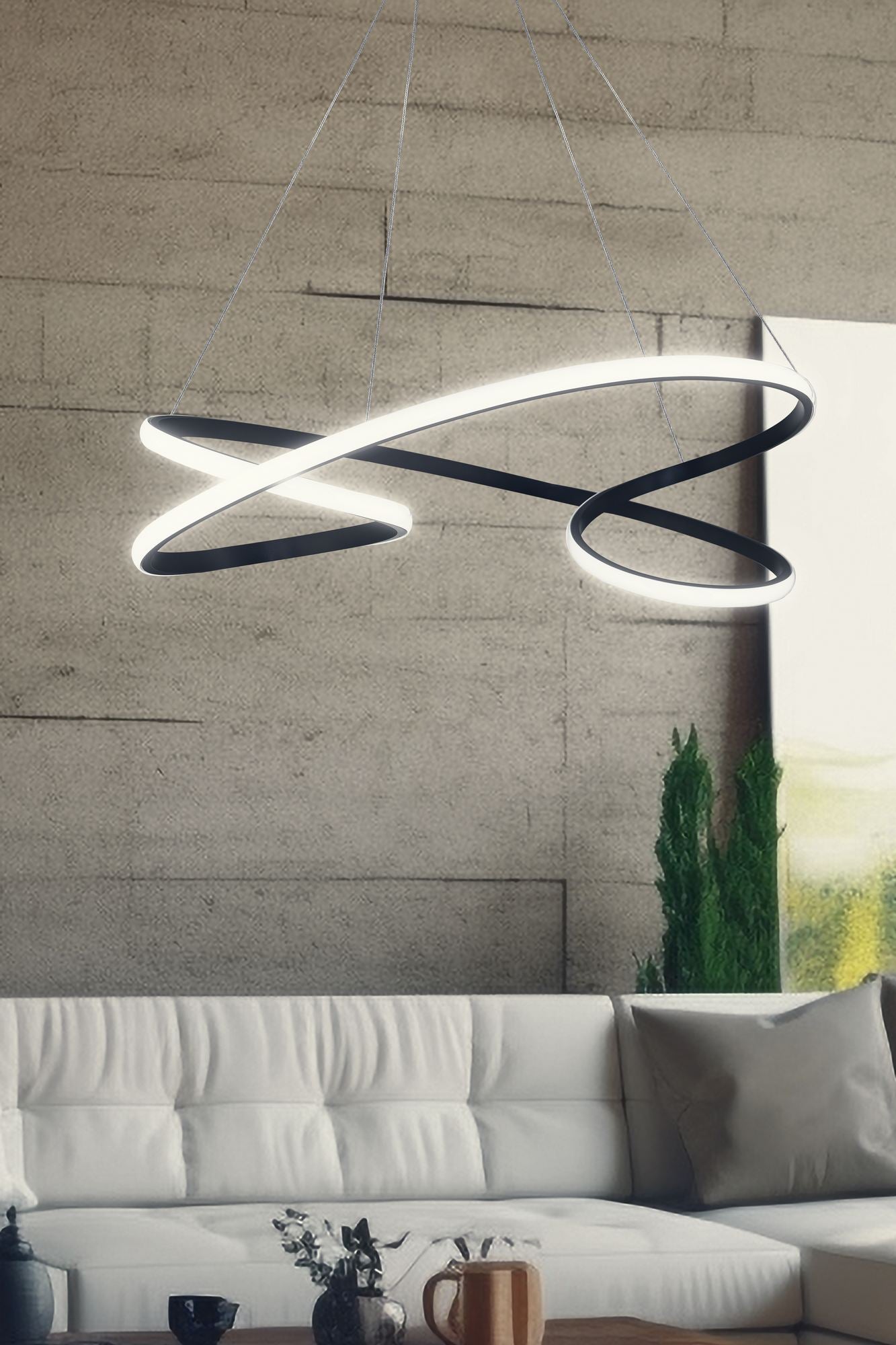 Candeeiro de Teto – 65 x 65 x 15 cm – Preto – Alumínio