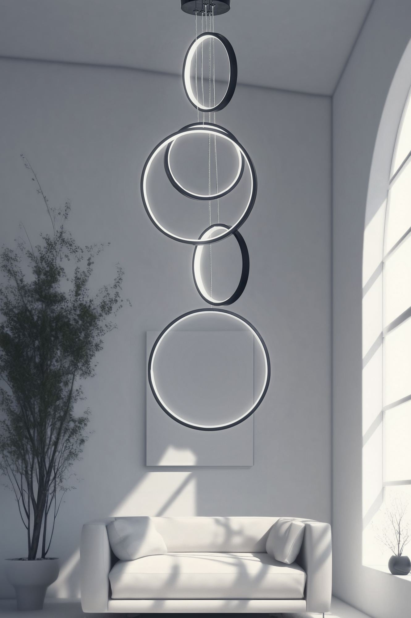 Candeeiro de Teto – 0-80 cm – Preto – Alumínio