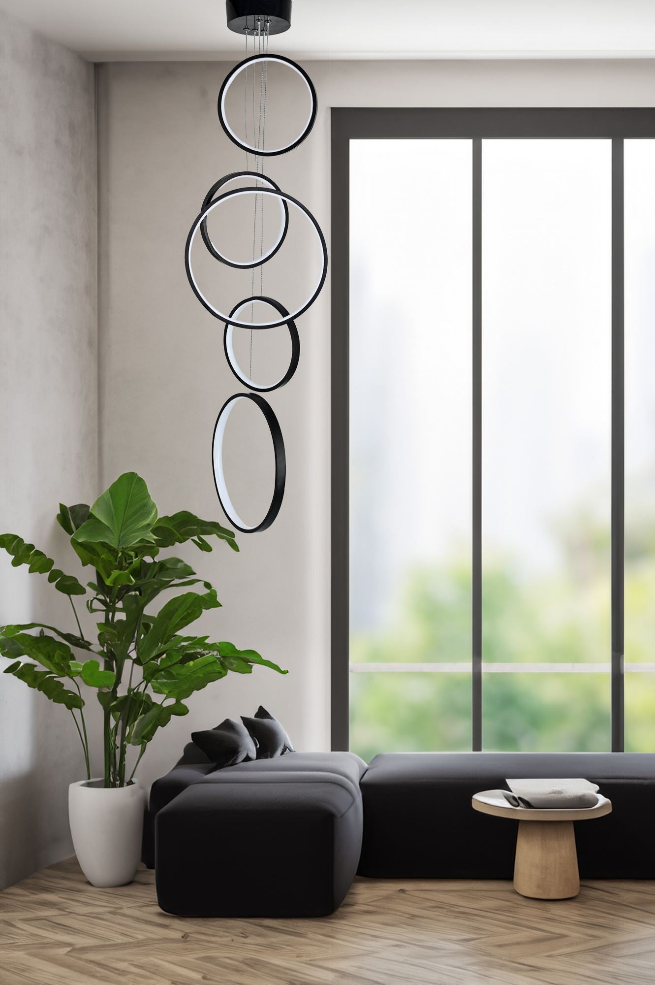 Candeeiro de Teto – 0-80 cm – Preto – Alumínio