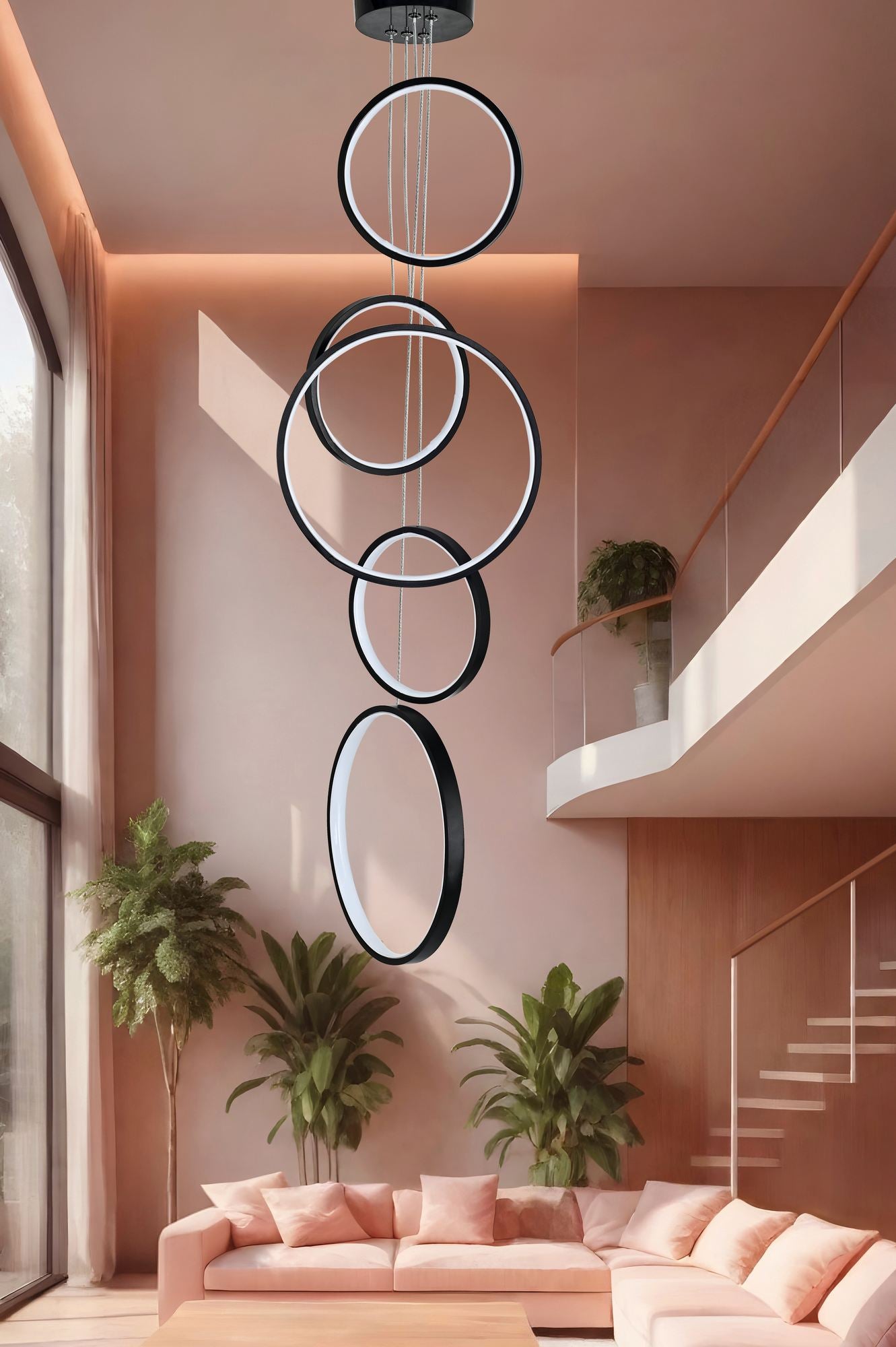 Candeeiro de Teto – 0-80 cm – Preto – Alumínio