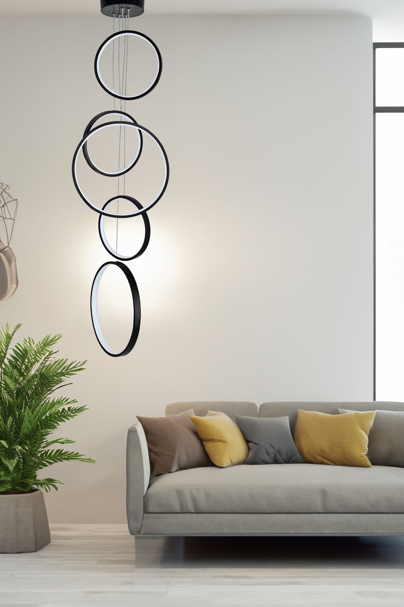 Candeeiro de Teto – 20 cm, 30 cm – Preto – Alumínio