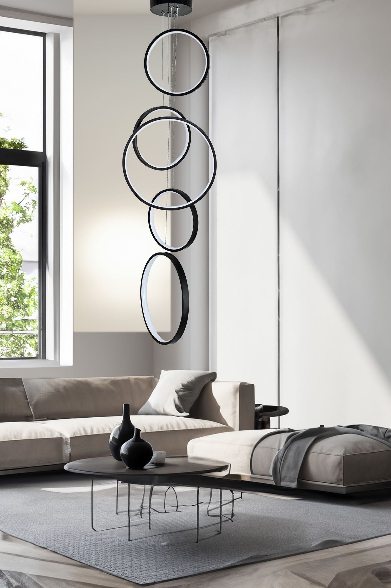 Candeeiro de Teto – 20 cm, 30 cm – Preto – Alumínio