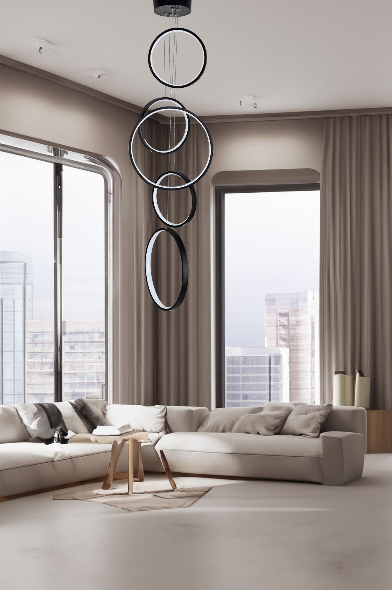 Candeeiro de Teto – 20 cm, 30 cm – Preto – Alumínio