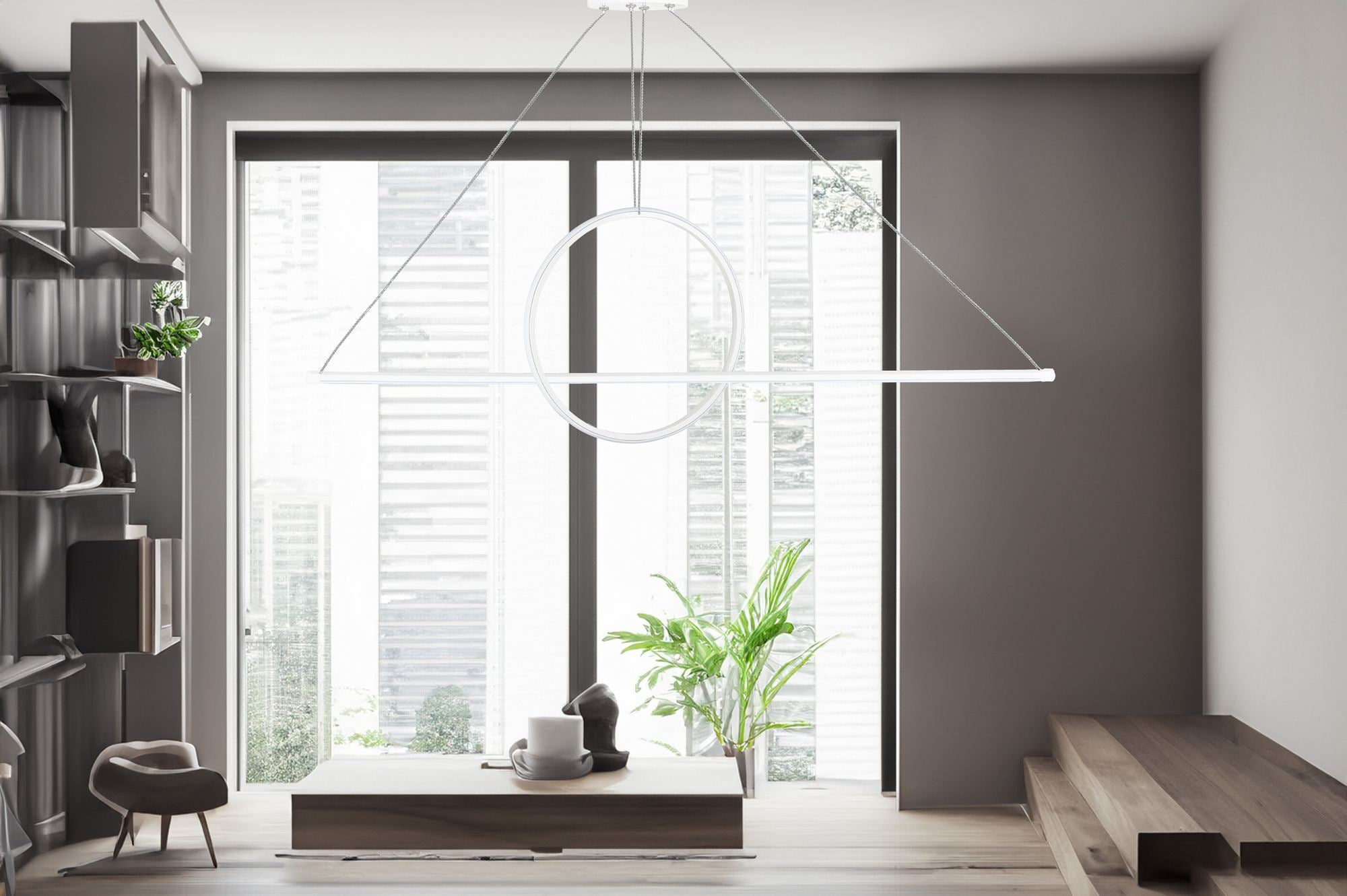 Candeeiro de Teto – 100 x 30 x 30 cm – Branco – Alumínio