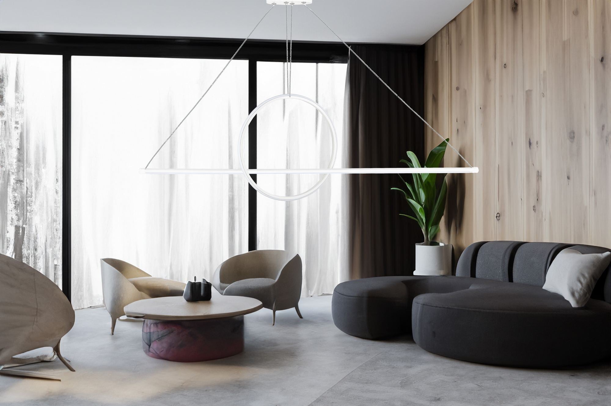 Candeeiro de Teto – 100 x 30 x 30 cm – Branco – Alumínio