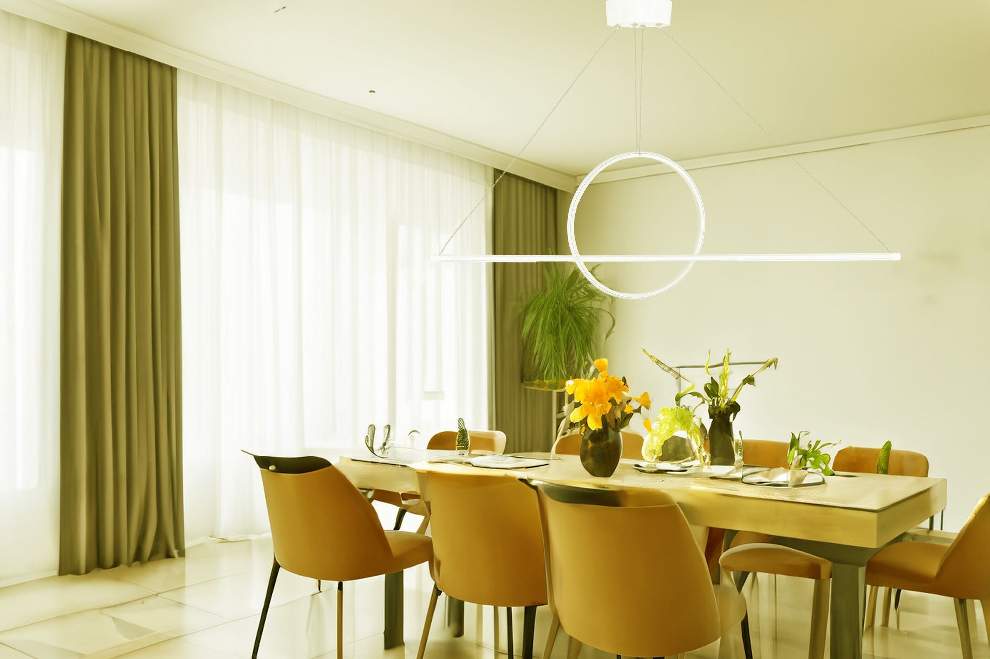 Candeeiro de Teto – 100 x 30 x 30 cm – Branco – Alumínio