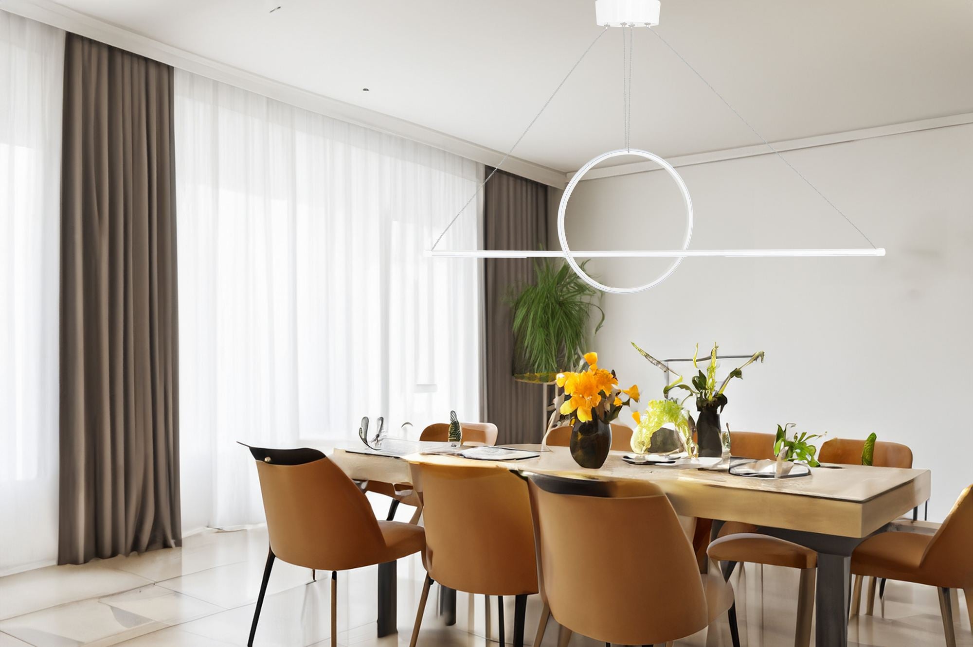 Candeeiro de Teto – 100 x 30 x 30 cm – Branco – Alumínio