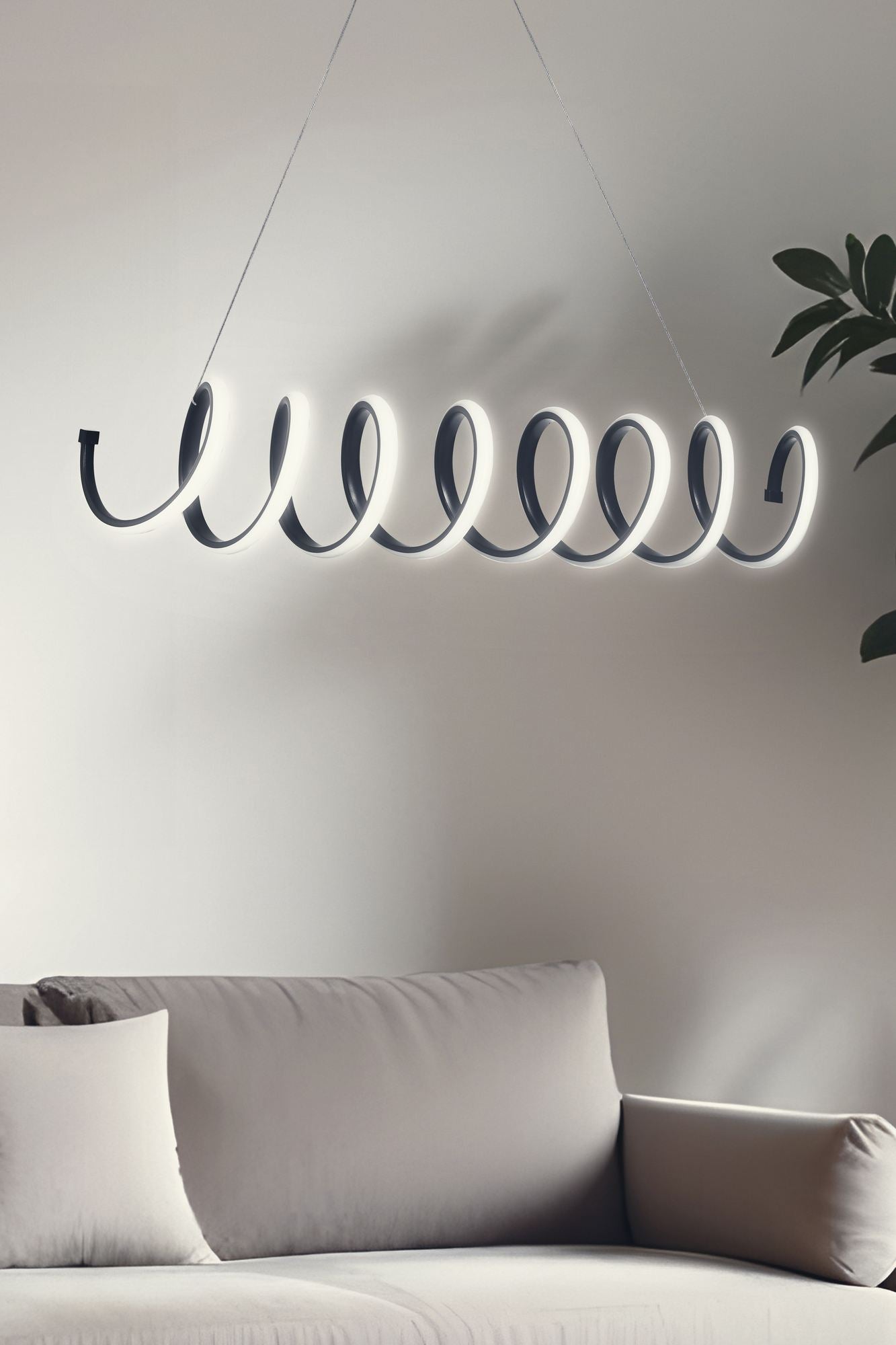 Candeeiro de Teto – 70 x 14 x 14 cm – Preto – Alumínio