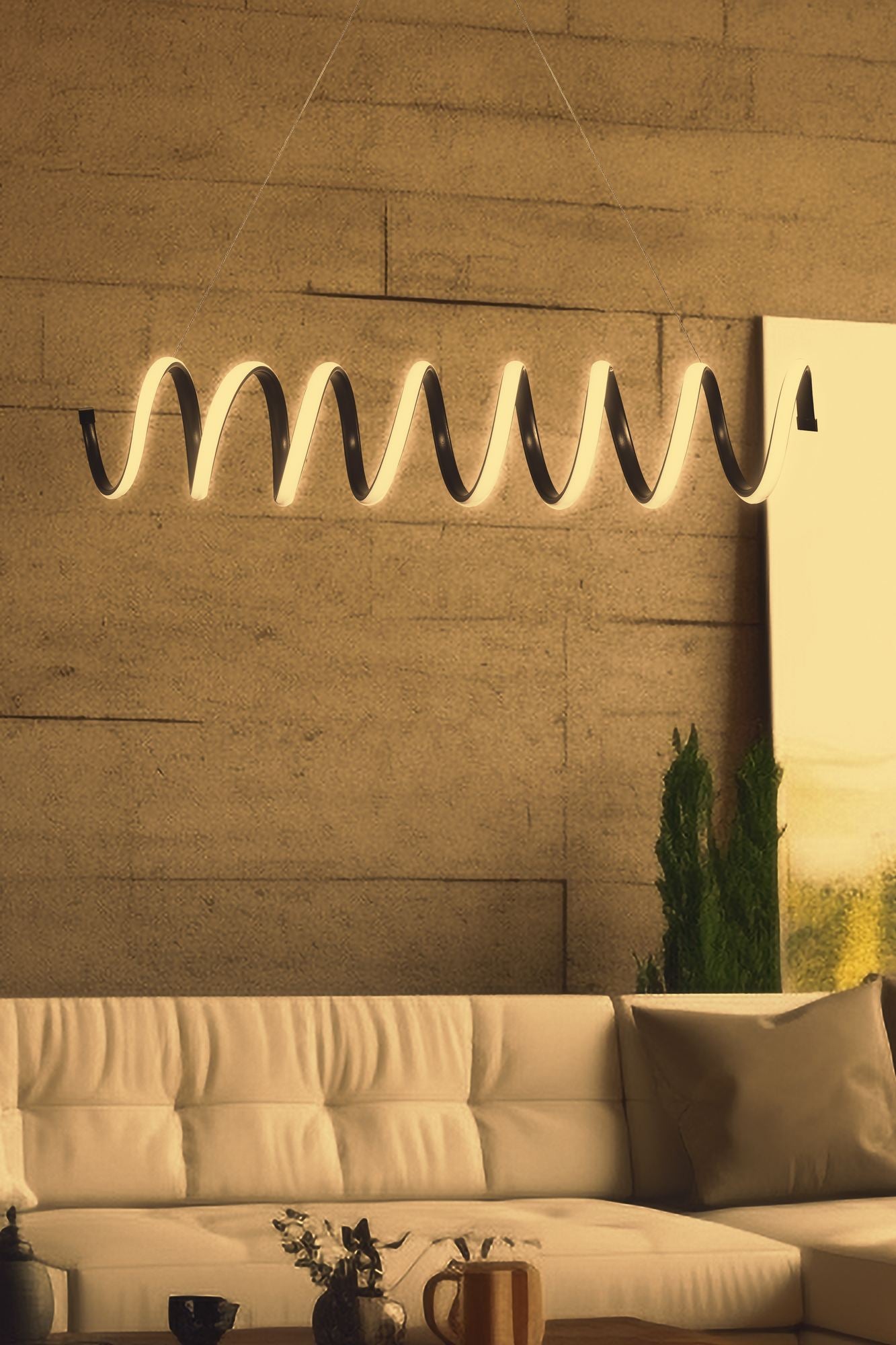 Candeeiro de Teto – 70 x 14 x 14 cm – Preto – Alumínio