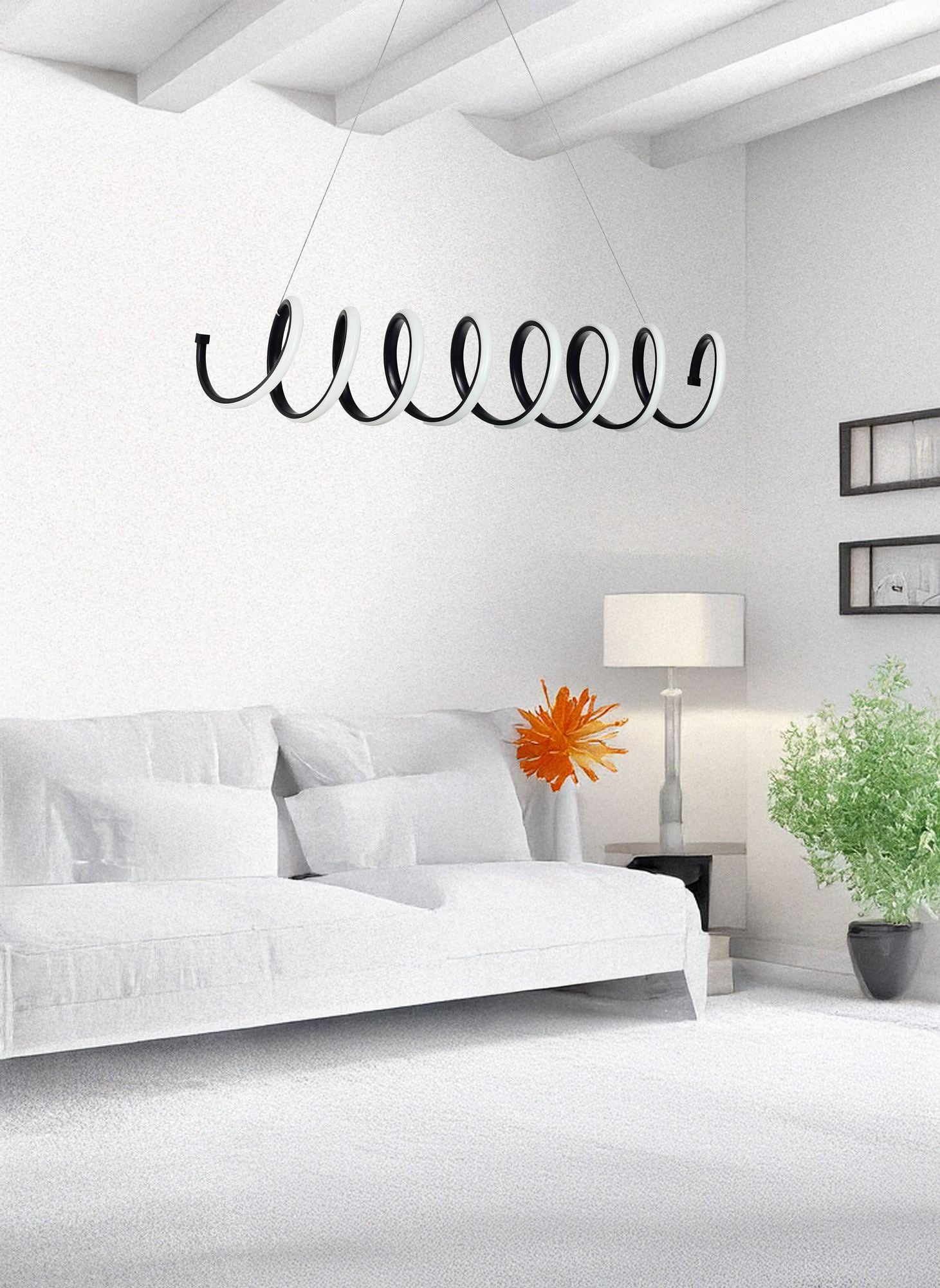 Candeeiro de Teto – 70 x 14 x 14 cm – Preto – Alumínio