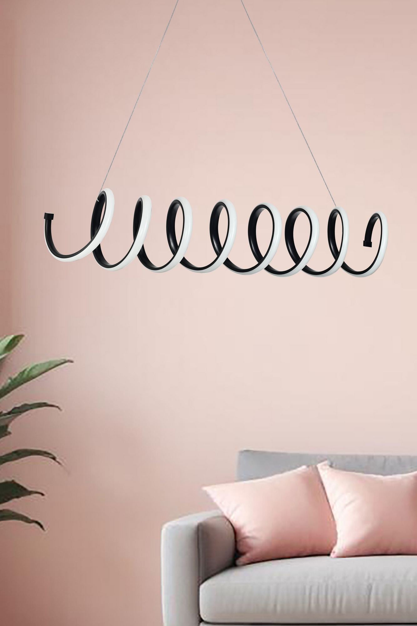 Candeeiro de Teto – 70 x 14 x 14 cm – Preto – Alumínio