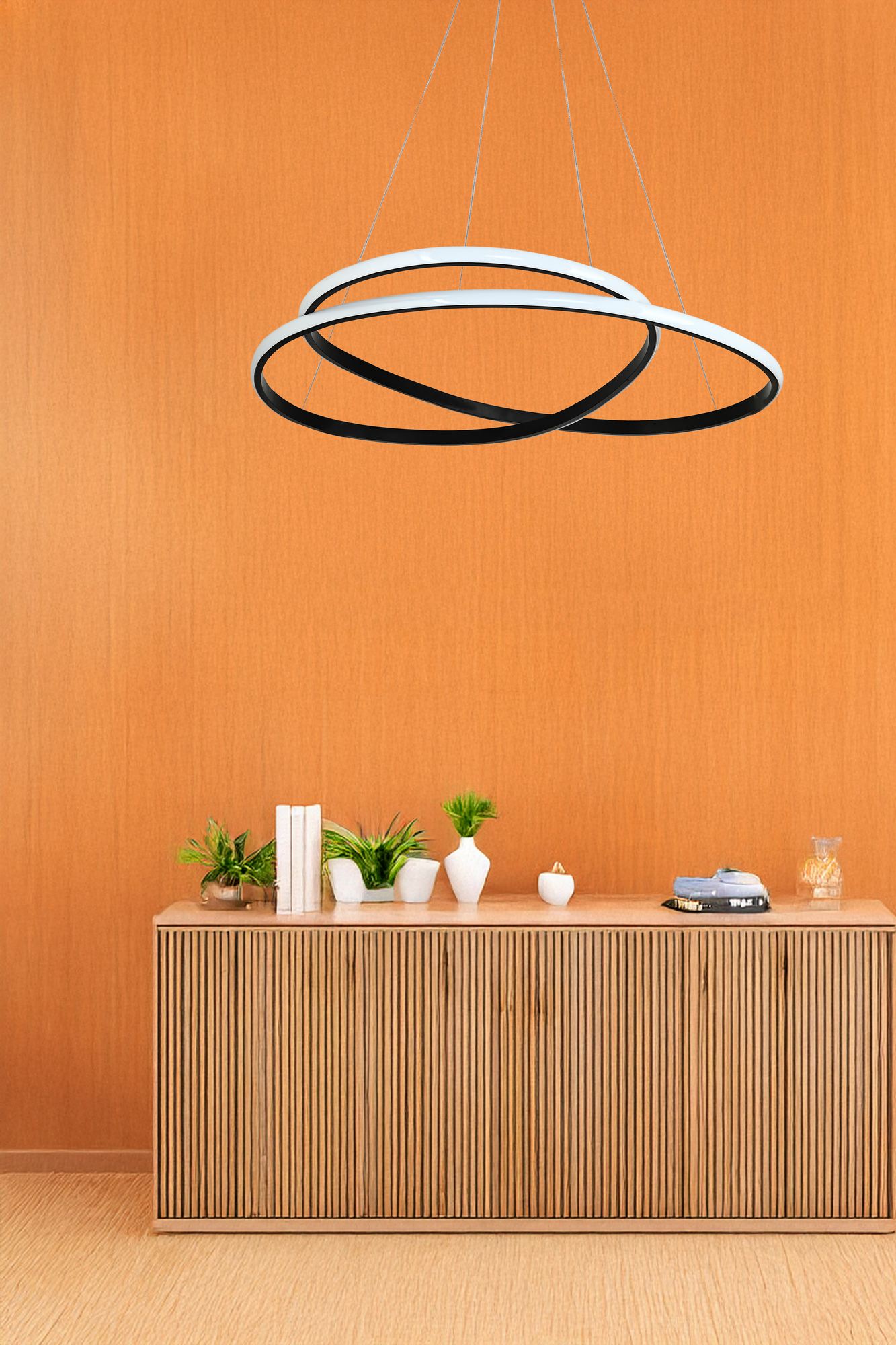 Candeeiro de Teto – 65 x 65 x 2 cm – Preto – Alumínio