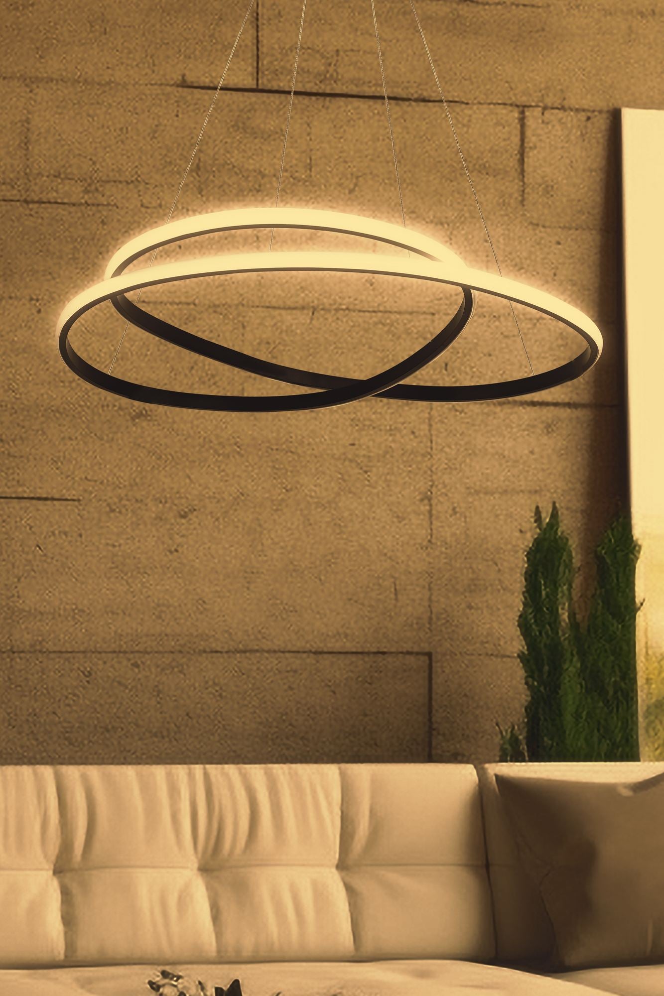 Candeeiro de Teto – 65 x 65 x 2 cm – Preto – Alumínio