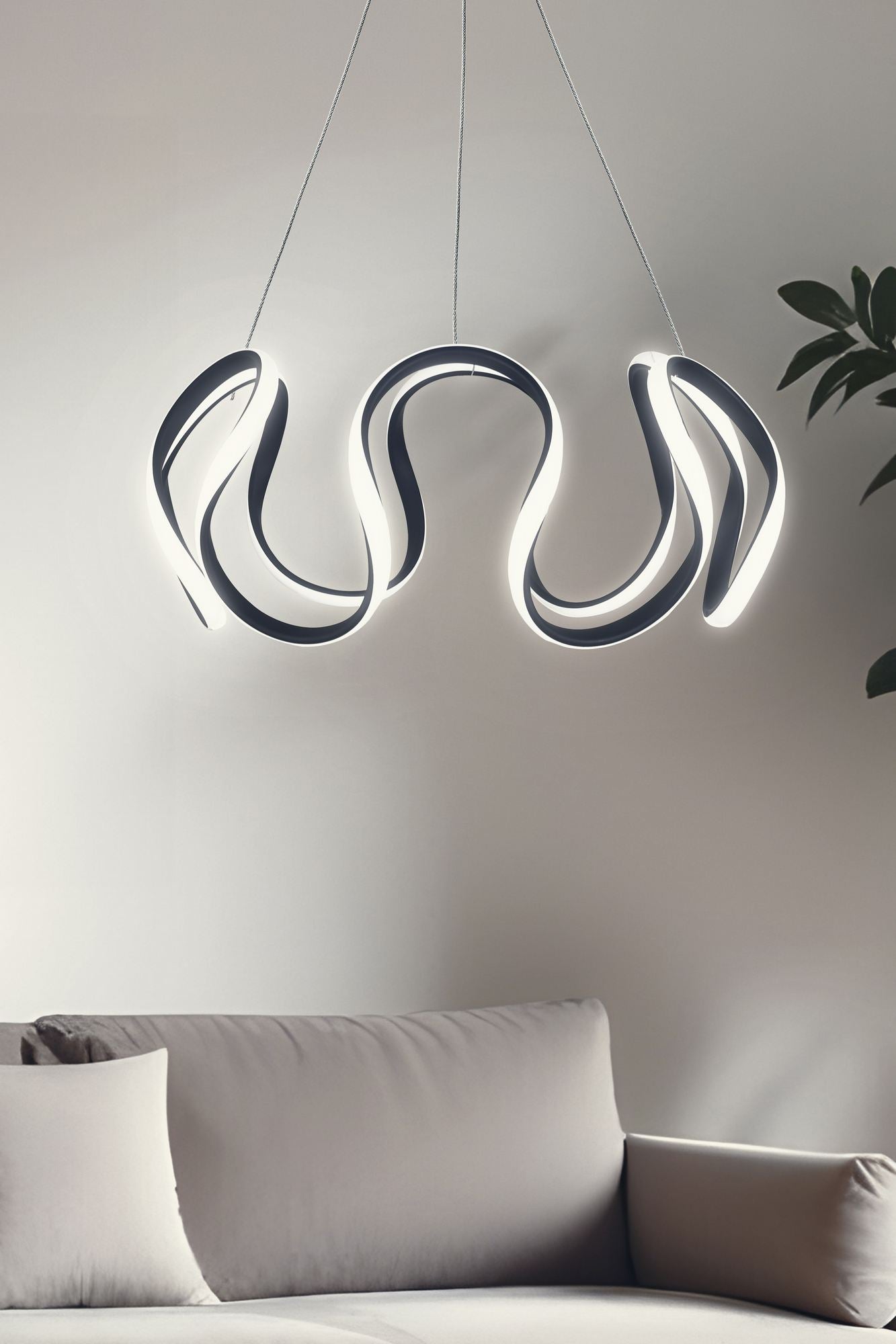 Candeeiro de Teto – 50 x 50 x 20 cm – Preto – Alumínio