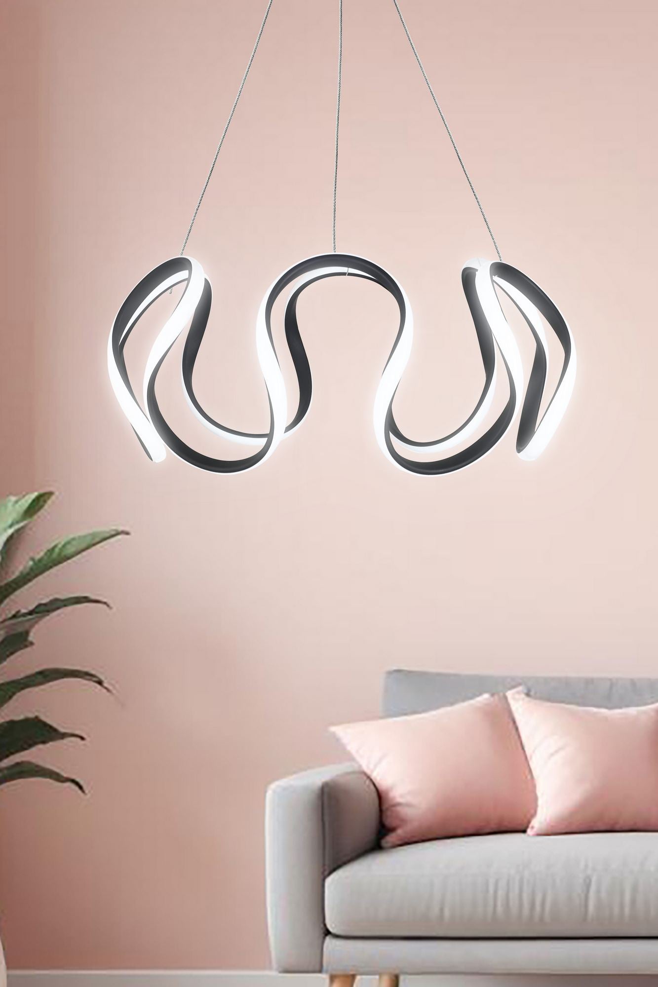 Candeeiro de Teto – 50 x 50 x 20 cm – Preto – Alumínio