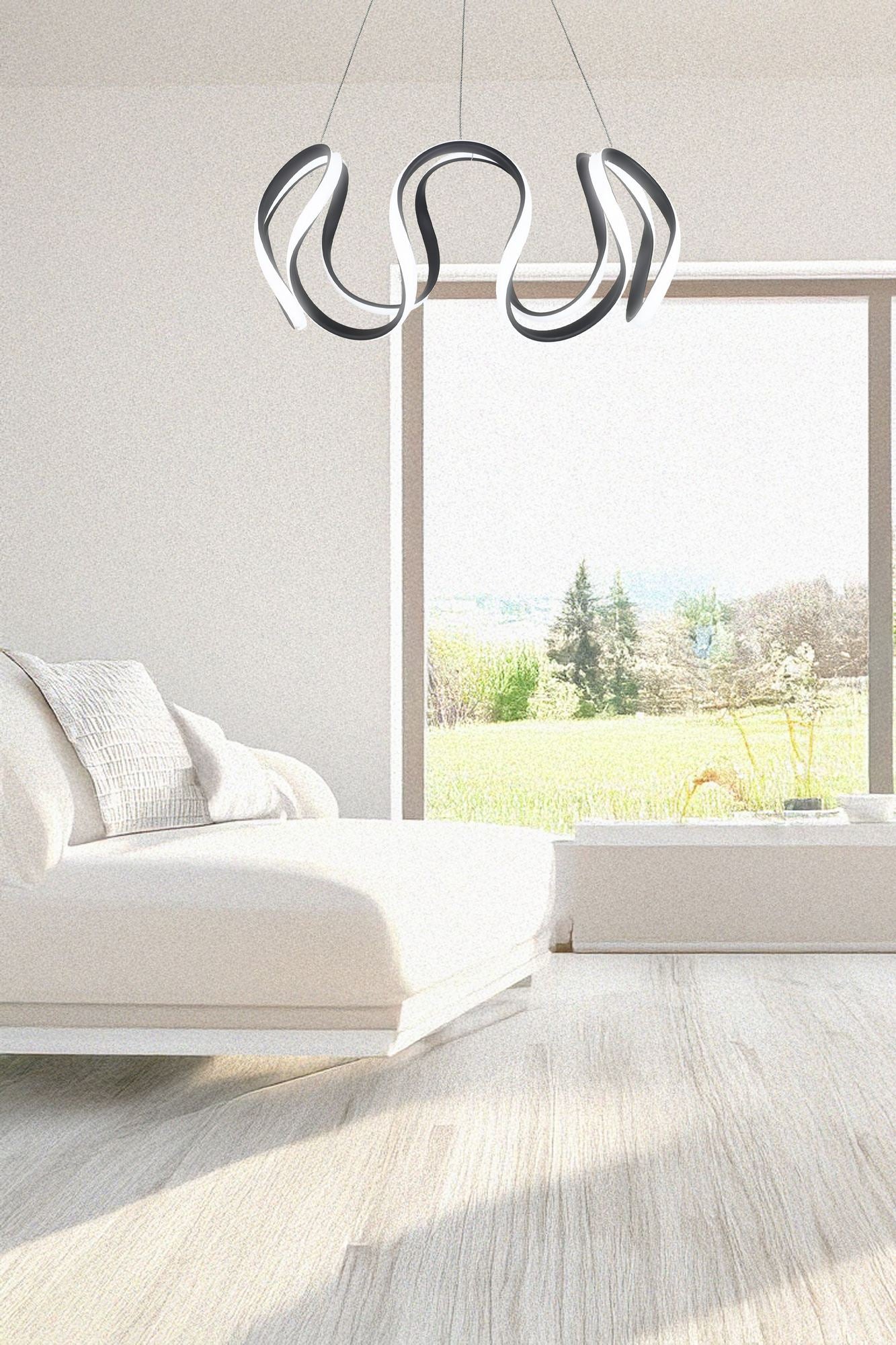 Candeeiro de Teto – 50 x 50 x 20 cm – Preto – Alumínio