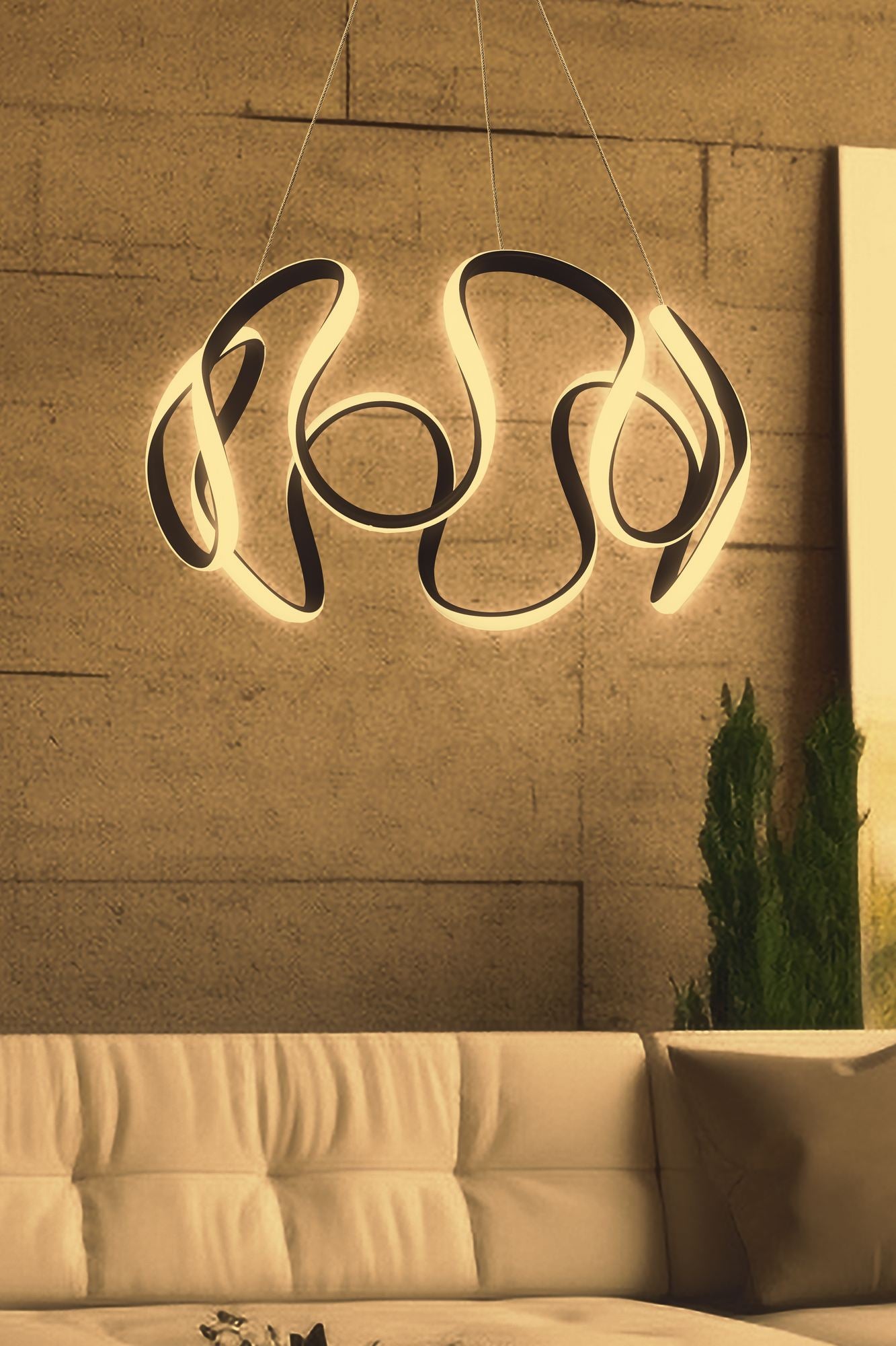 Candeeiro de Teto - 50 x 50 x 20 cm - Preto - Alumínio