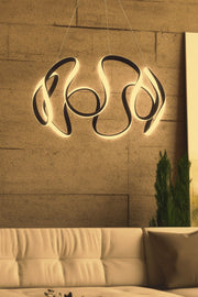 Candeeiro de Teto - 50 x 50 x 20 cm - Preto - Alumínio