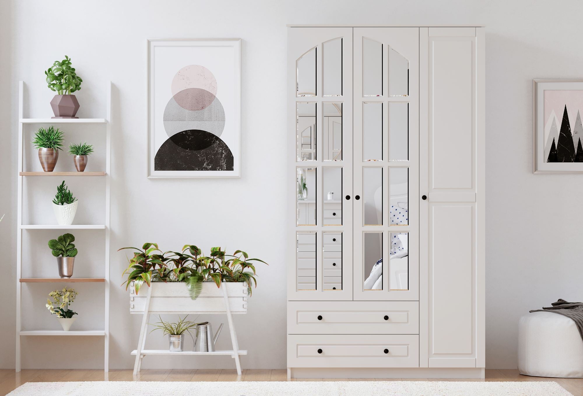 Guarda-roupa – 105 cm x 180 cm x 52 cm – Branco fosco – Aglomerado com melamina