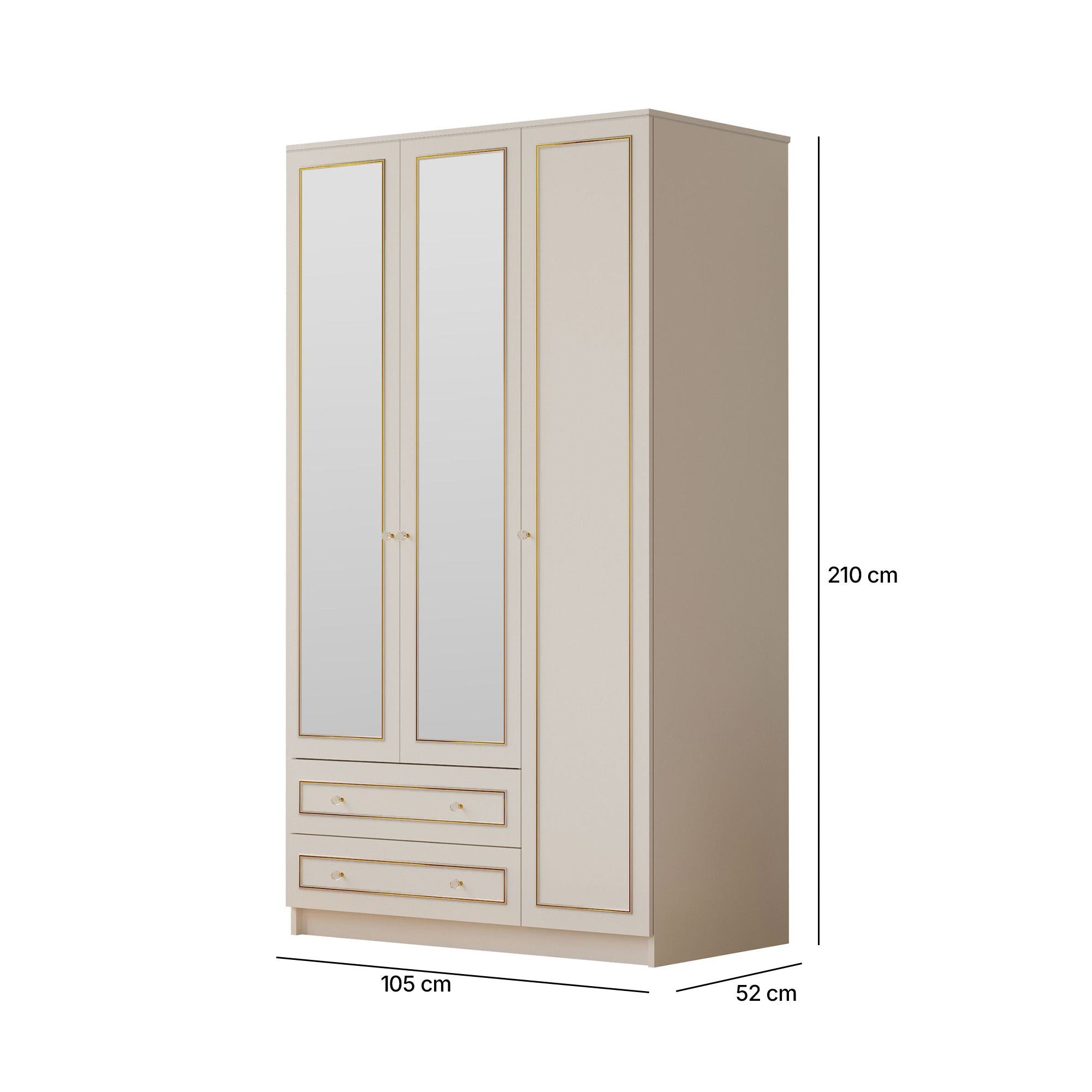 Guarda-roupa – 105cm x 210cm x 52cm – Branco Fosco – Aglomerado melaminado